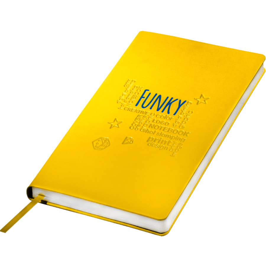 Ежедневник недатированный FUNKY PLAN, 130*210 мм, желтый, серый форзац, блок в линейку