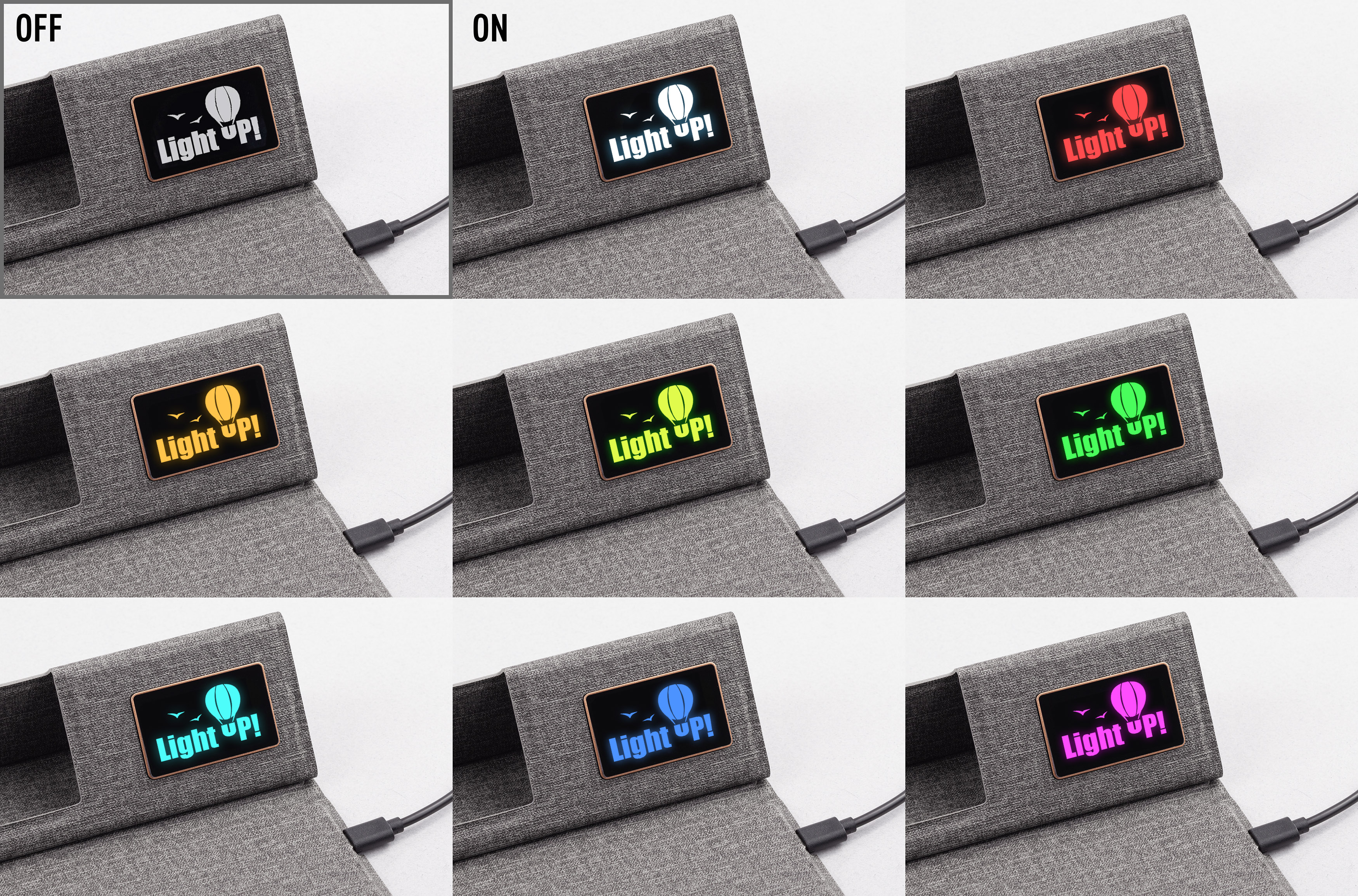 Настольная складная подставка "Cool Mat" с беспроводным (15W) ЗУ, сенсорной подсветкой логотипа, функцией MagSafe и ковриком для мыши, цвет серый