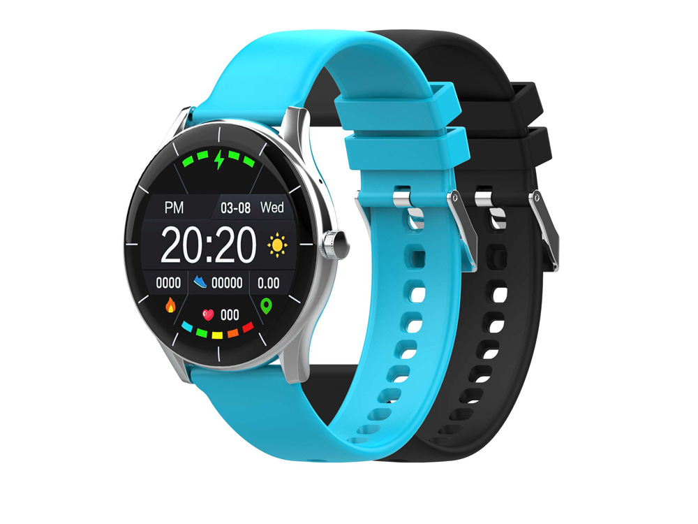 Умные часы HIPER IoT Watch GT, черный/ голубой, черный, голубой