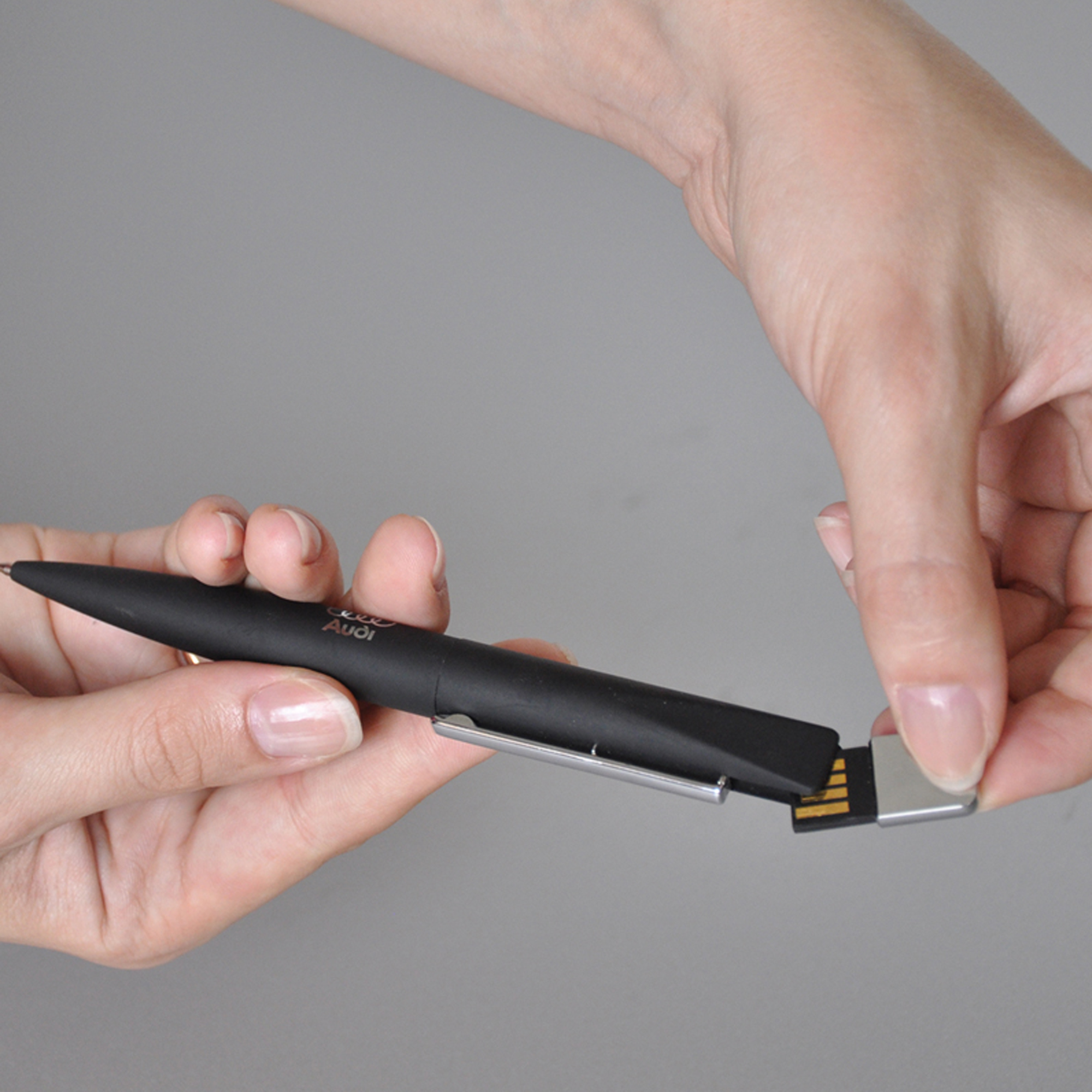 Ручка шариковая "Callisto" с флеш-картой 32Gb, покрытие soft touch, цвет оранжевый
