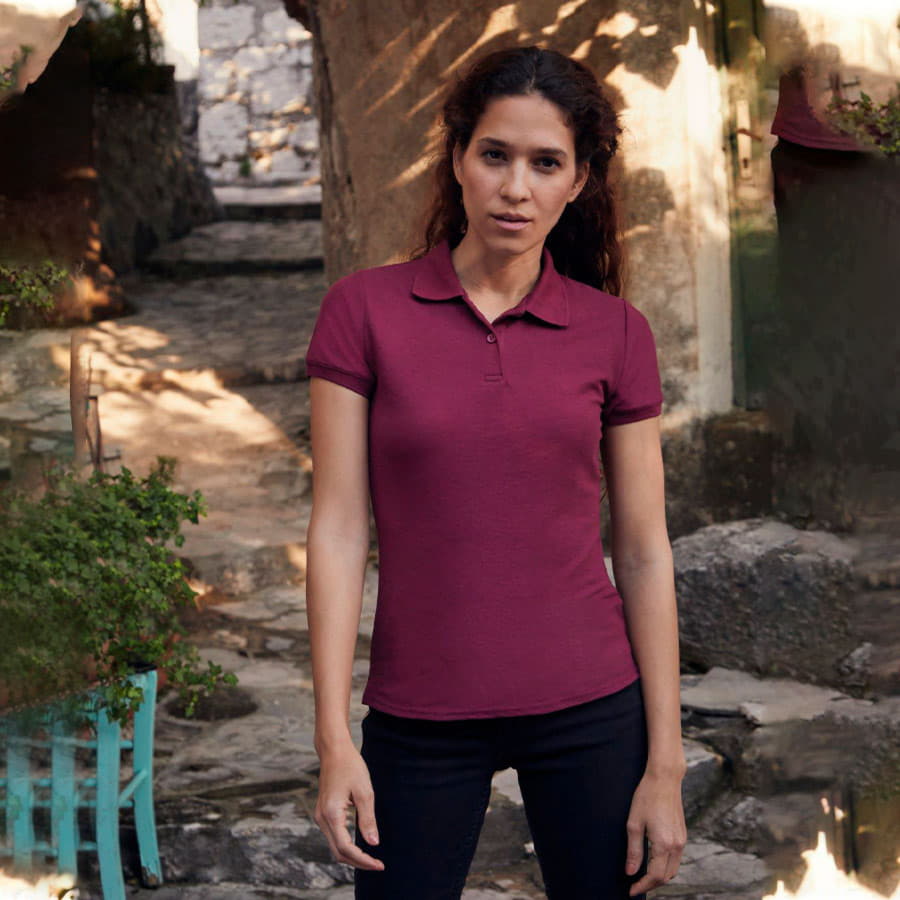 Поло "Lady-Fit 65/35 Polo", небесно-голубой, 65% п/э, 35% х/б, 180 г/м2