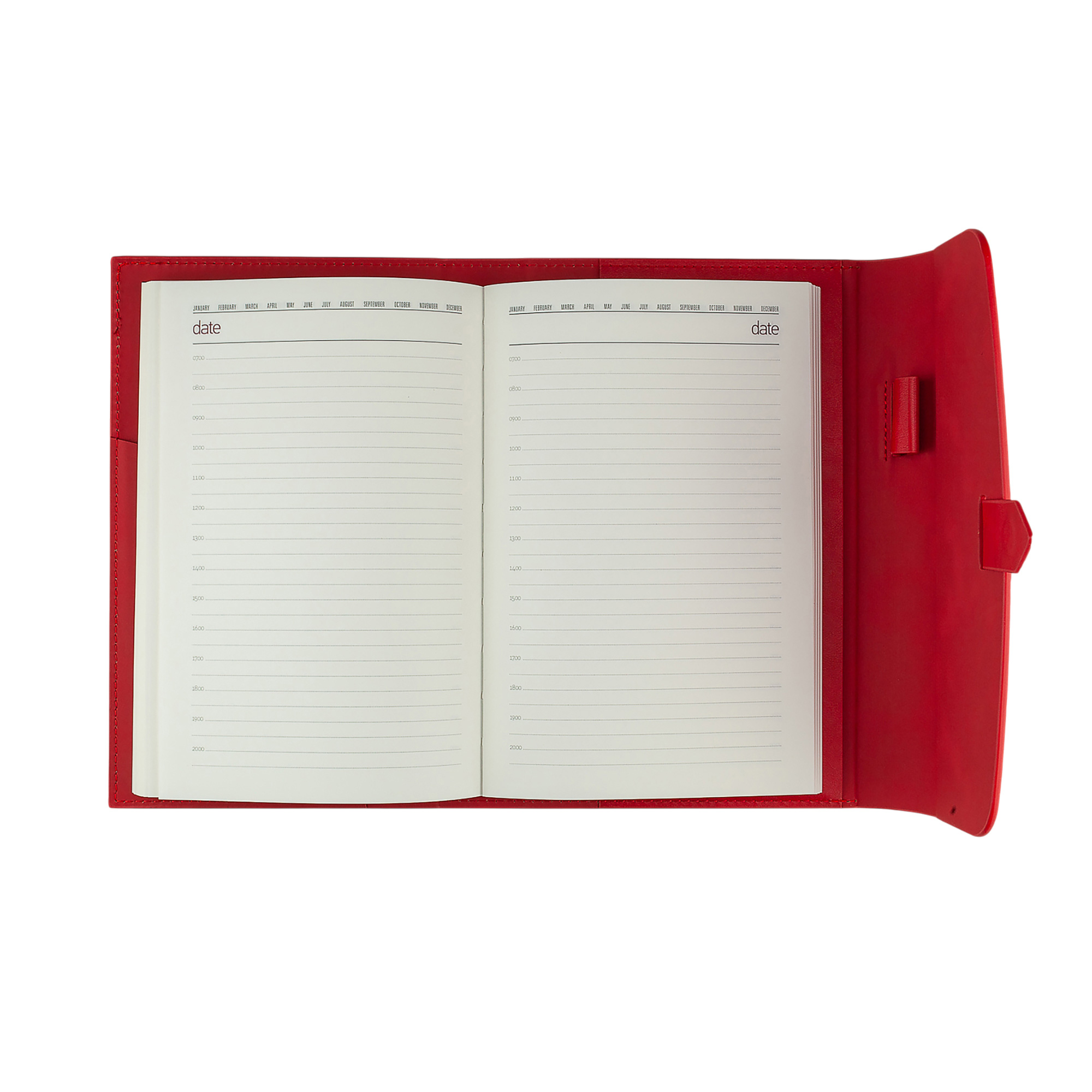 Ежедневник недатированный А5 Senate с магнитным клапаном, красный