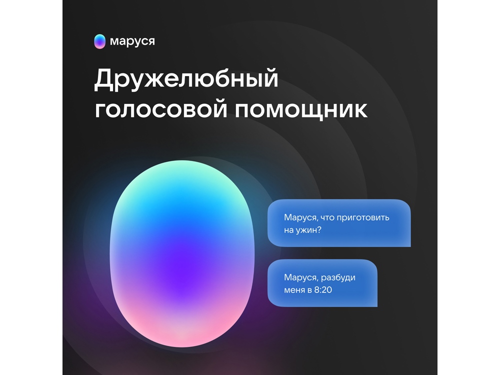Умная колонка VK Капсула с голосовым помощником Марусей, черный