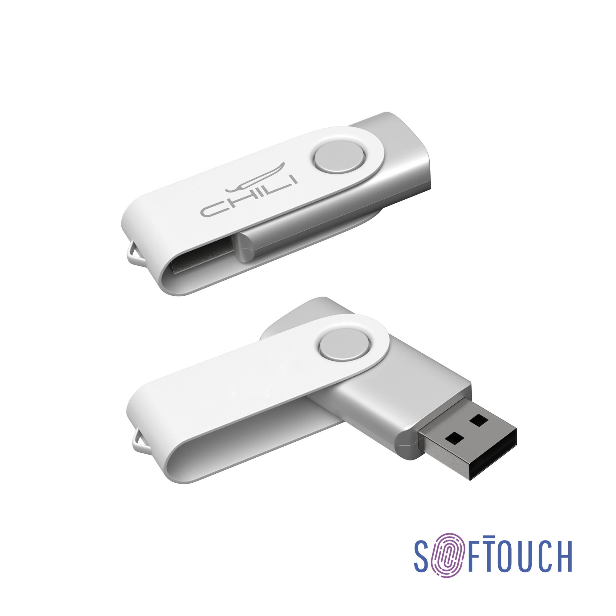 Флеш-карта "Vostok", объем памяти 16GB, покрытие soft touch#, цвет белый