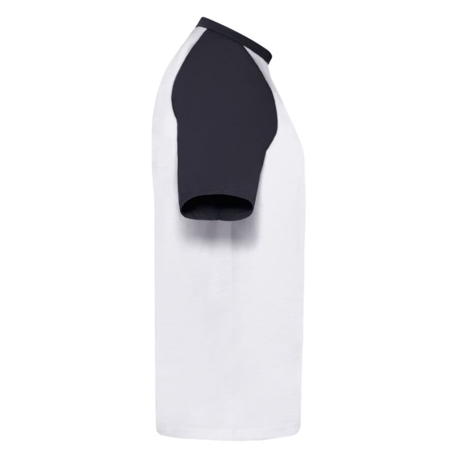 Футболка "Short Sleeve Baseball T", белый с глубоким темно-синим, 100% х/б, 160 г/м2
