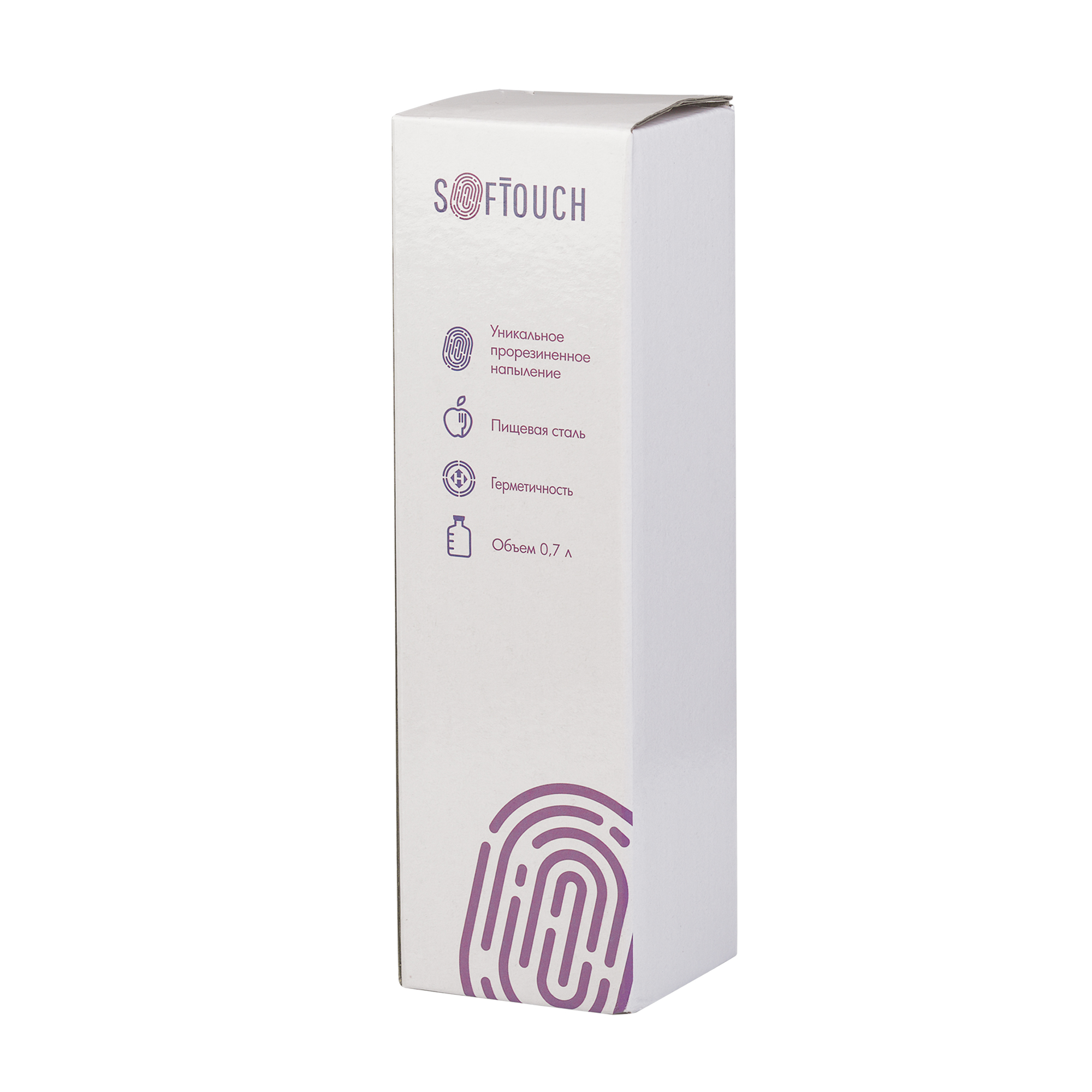 Бутылка для воды "Фитнес" 700 мл, покрытие soft touch, цвет черный