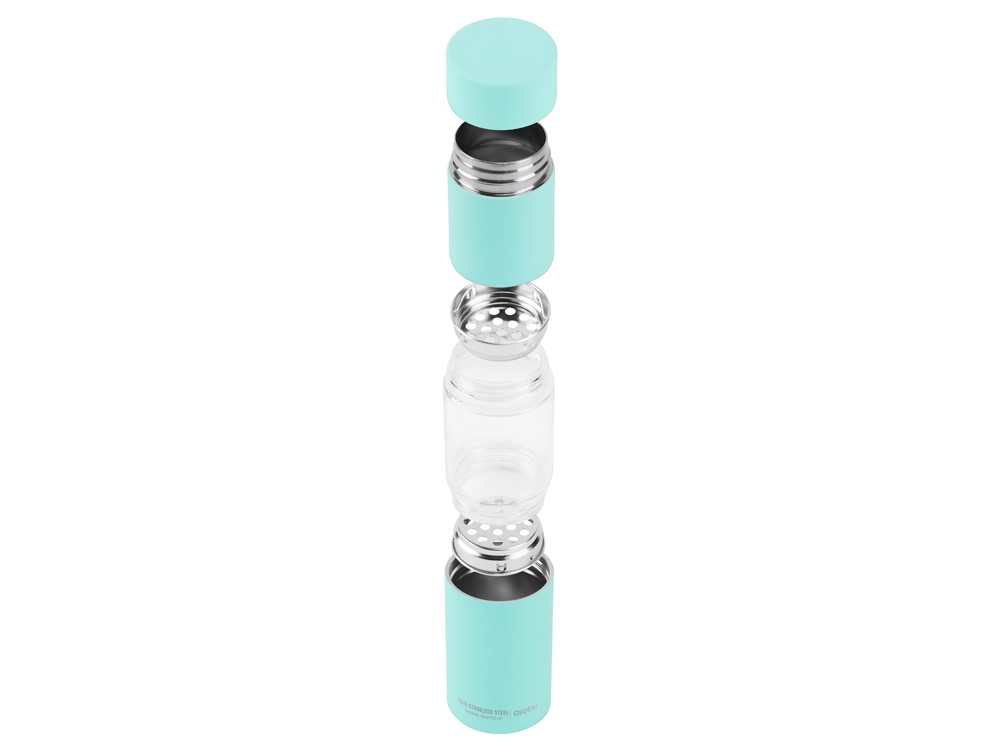 Бутылка для воды FLAVOUR U SEE, 460 мл, бирюзовый, голубой