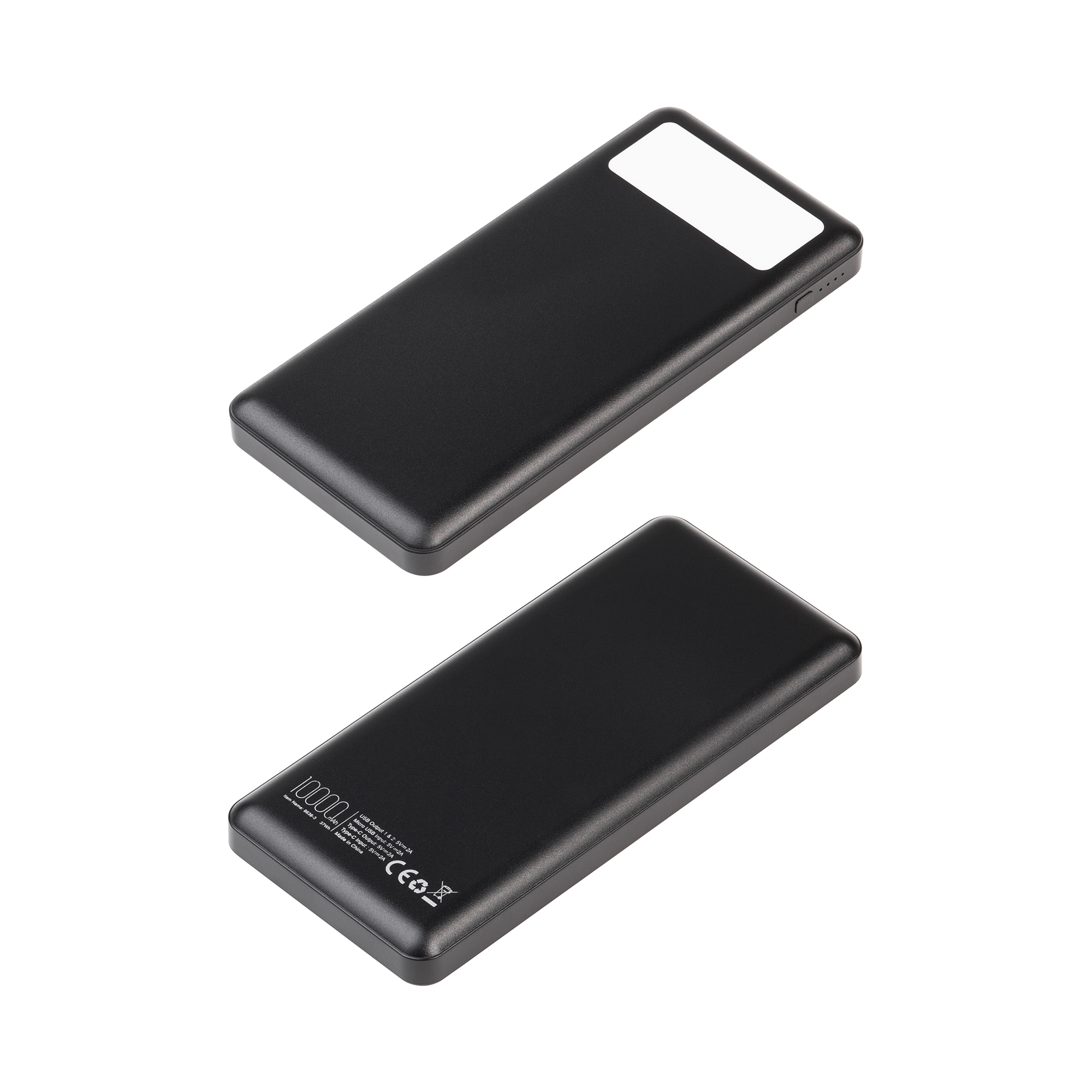 Зарядное устройство "Lumos" 10000 mAh с фонариком, черный, цвет черный