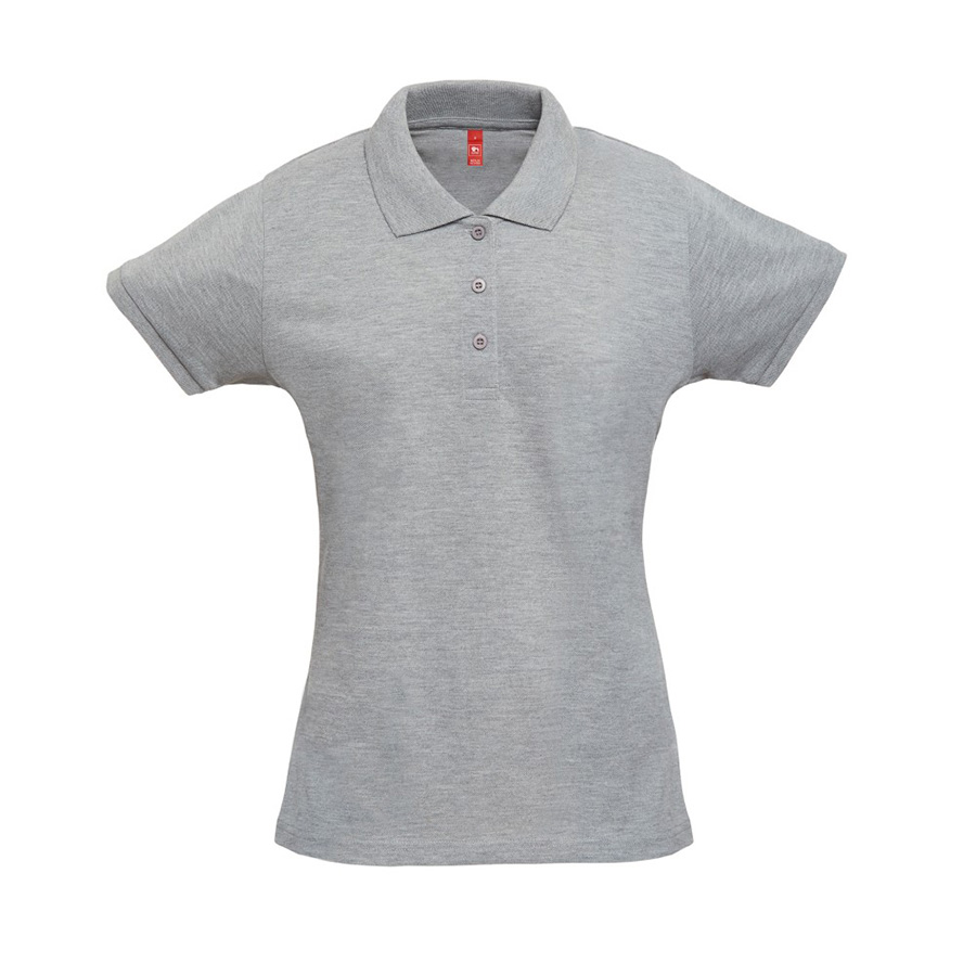 Рубашка-поло женская BERLIN WOMAN, короткий рукав, серый меланж, 2XL, 65% полиэстер, 35% хлопок, плотность 200 г/м2