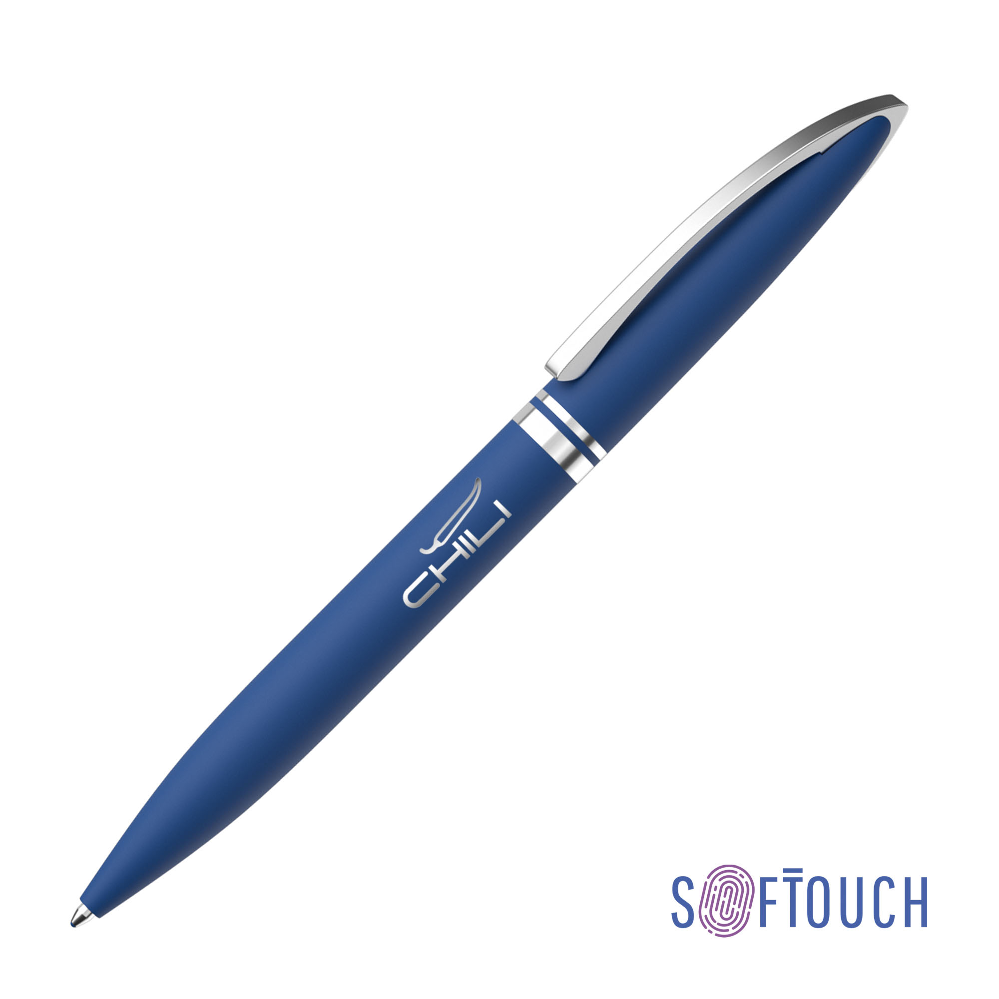 Ручка шариковая "Rocket", покрытие soft touch, цвет темно-синий