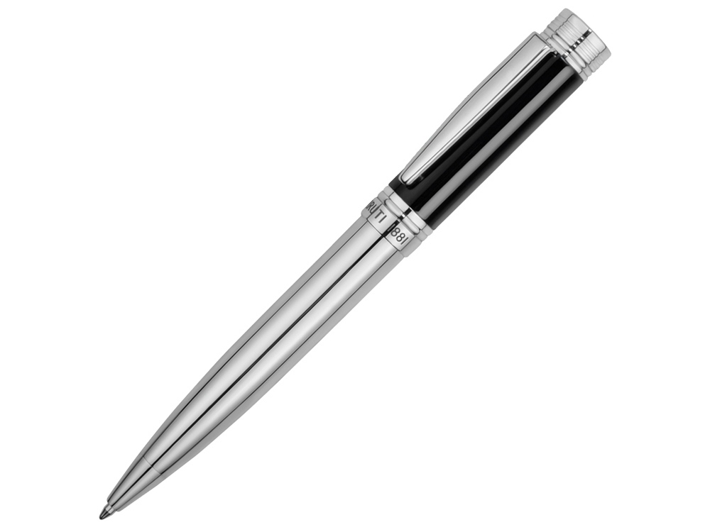 Шариковая авторучка Zoom Classic Black. Cerruti 1881, серебристый, черный