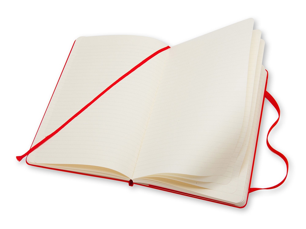Записная книжка Moleskine Classic (в линейку) в твердой обложке, Large (13х21см), красный