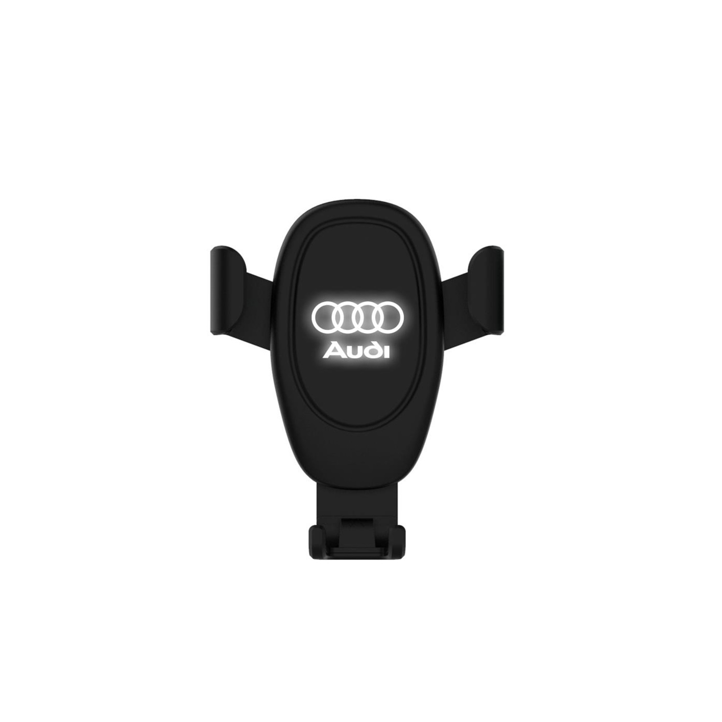 Автомобильное беспроводное (10W) зарядное устройство "Clamp SOFTTOUCH" с подсветкой логотипа, покрытие soft touch, цвет черный