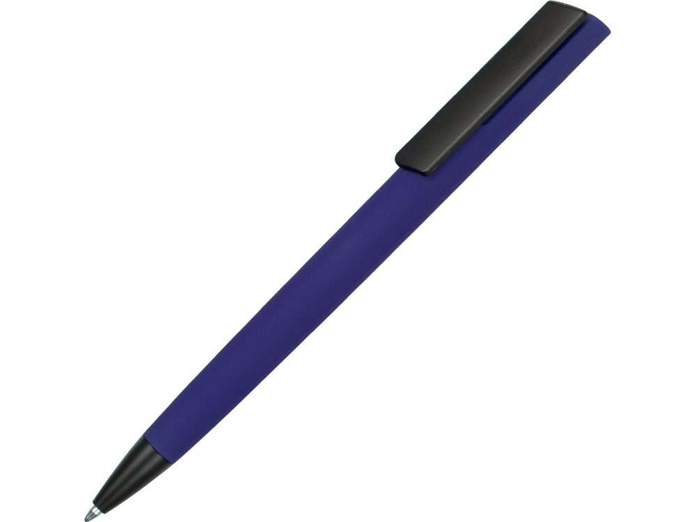 Ручка пластиковая soft-touch шариковая Taper, темно-синий/черный, темно-синий, черный