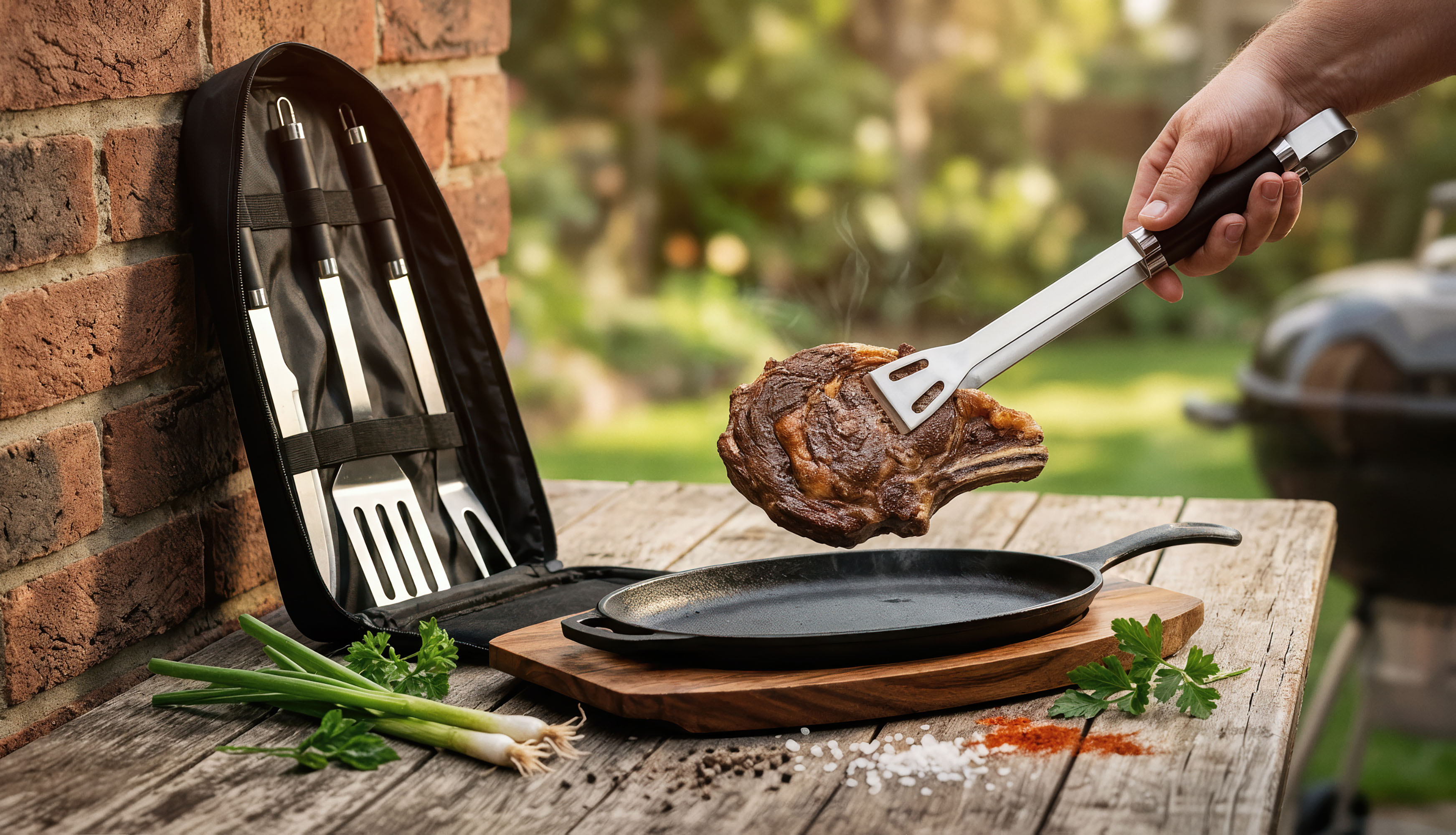 Набор для барбекю "Grill" в сумке, цвет черный