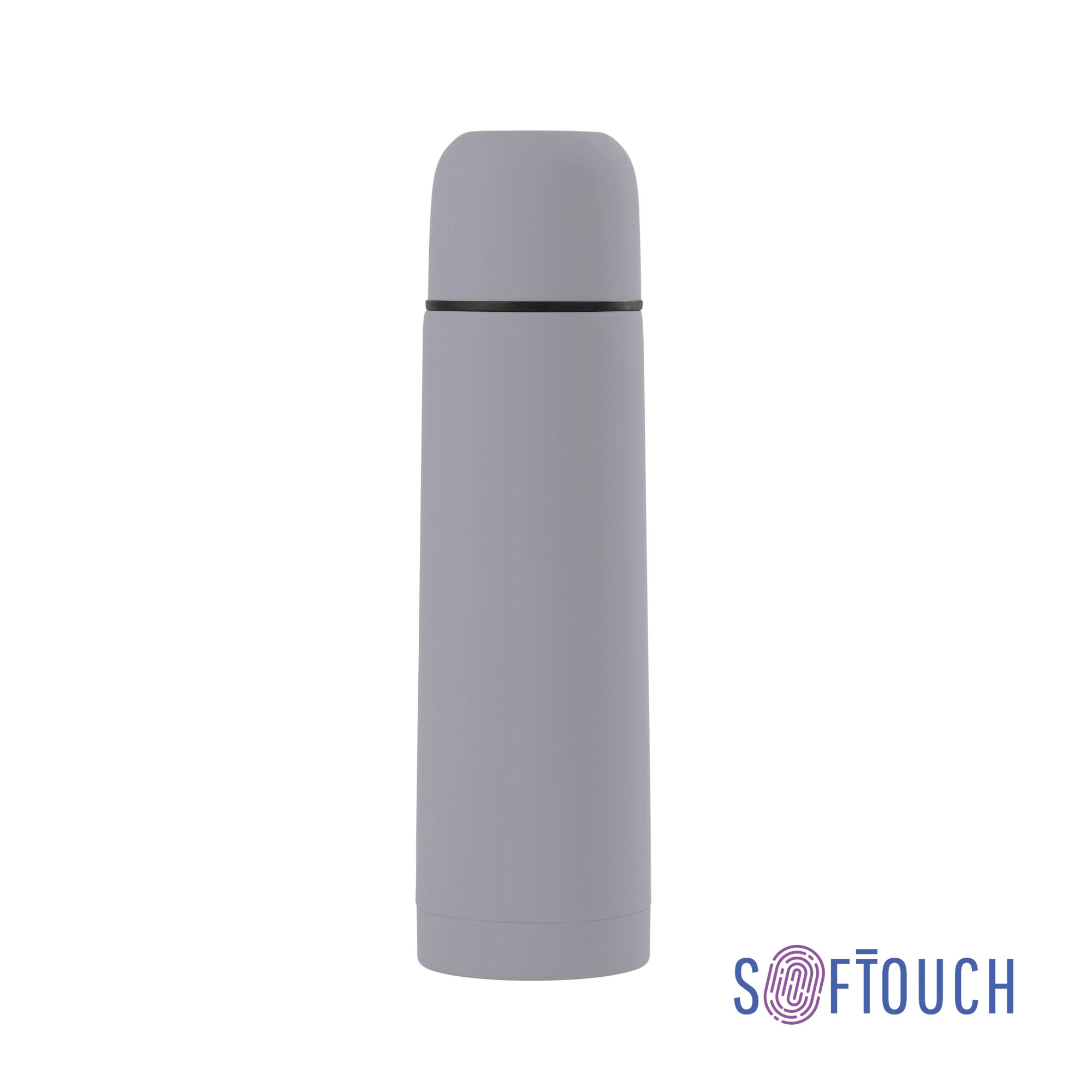 Термос "Крит" 500 мл, покрытие soft touch, цвет серый