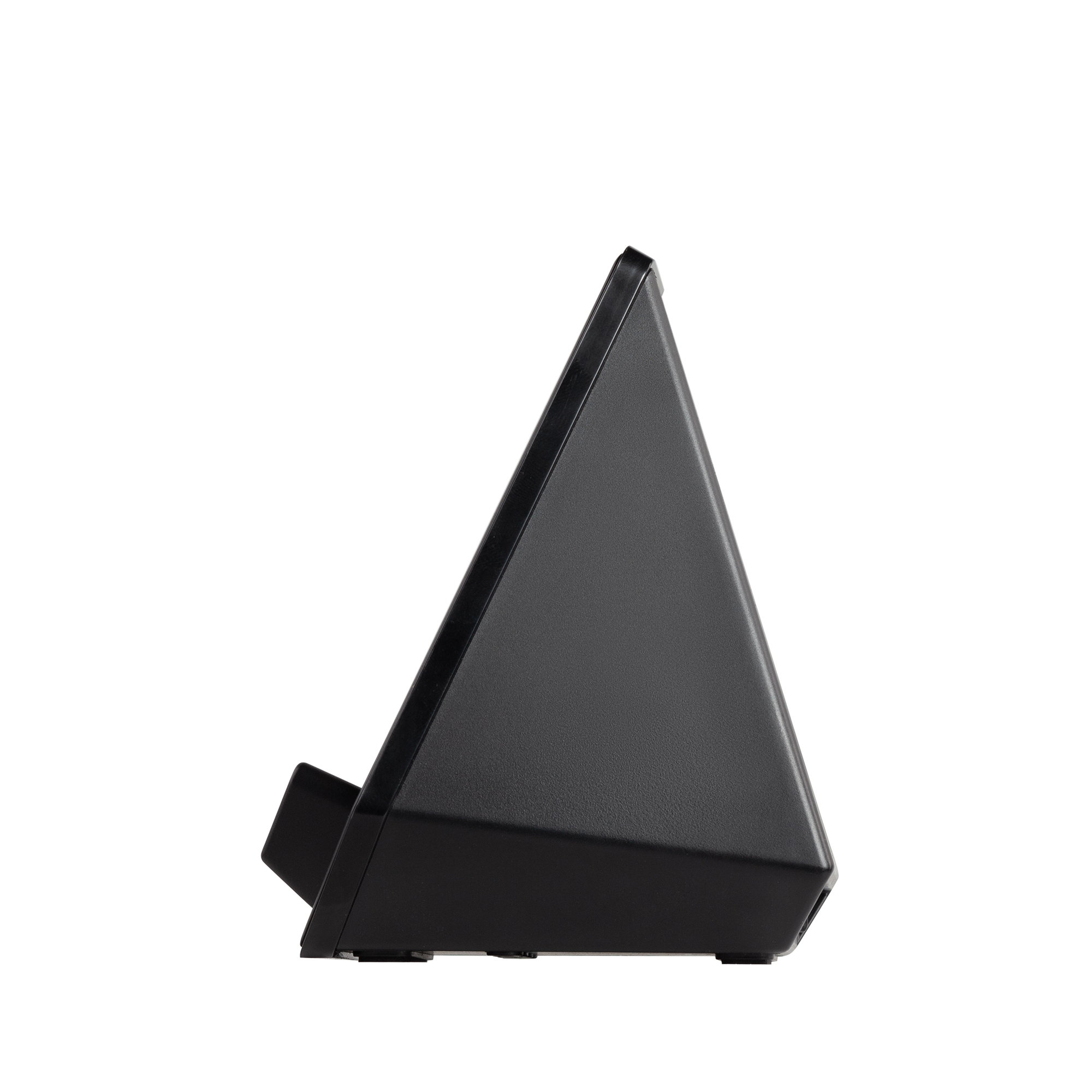 Настольная Bluetooth колонка (3Вт) "Smart Pyramid" с часами и беспроводным (15W) зарядным устройством, с подсветкой логотипа, цвет черный