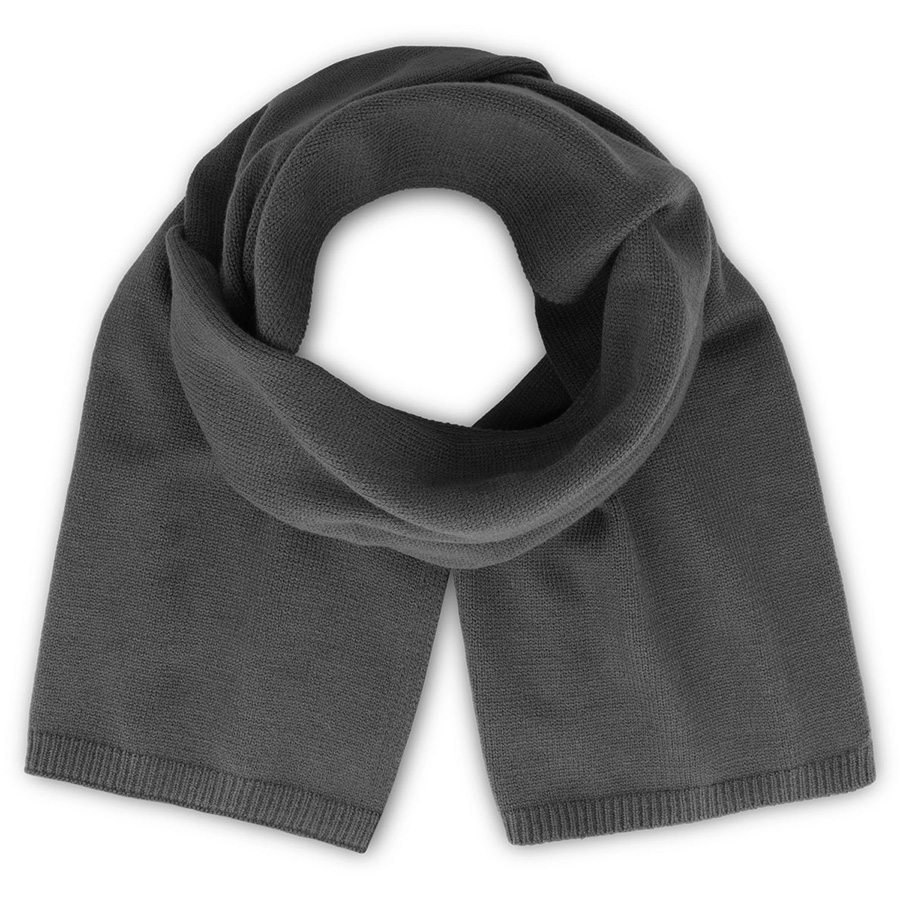 Шарф вязаный  двойной "WIND SCARF-S", тёмно-серый,100% переработанный полиэстер