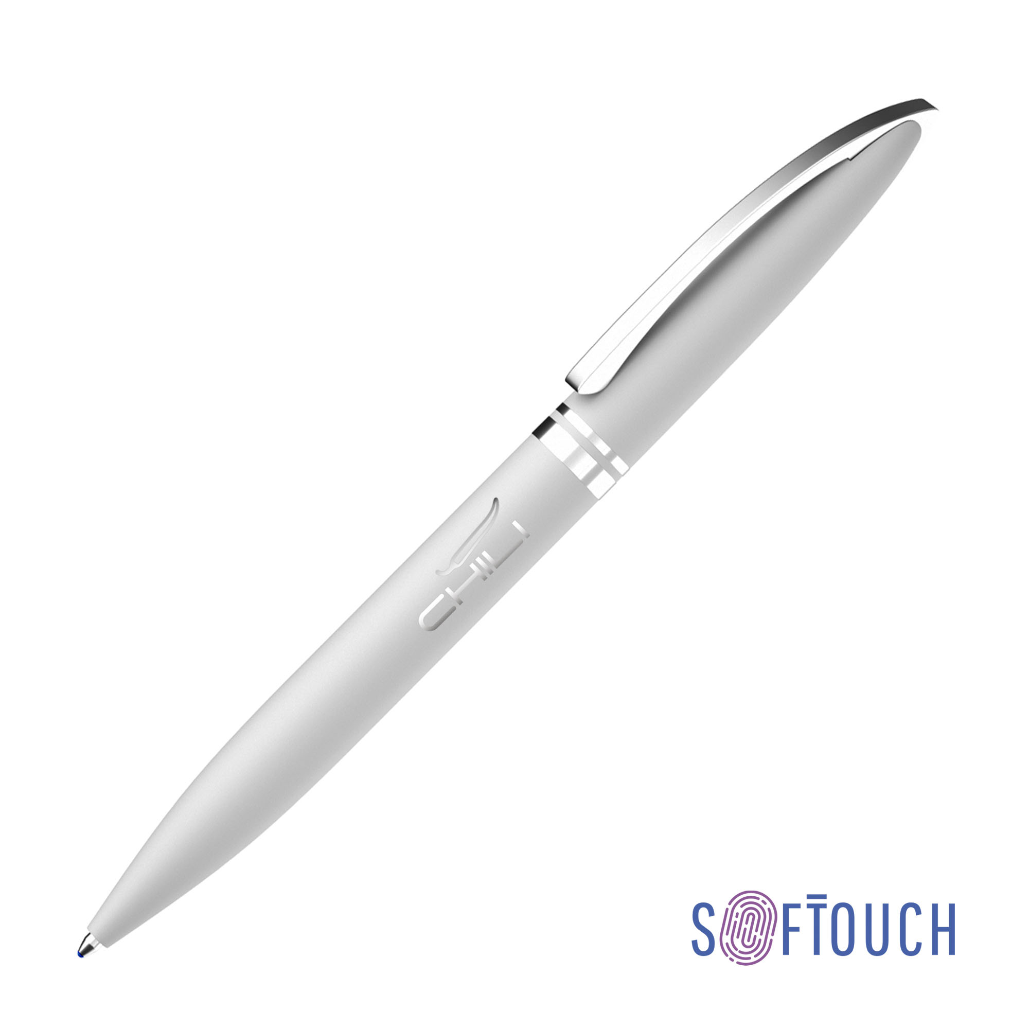 Ручка шариковая "Rocket", покрытие soft touch, цвет белый