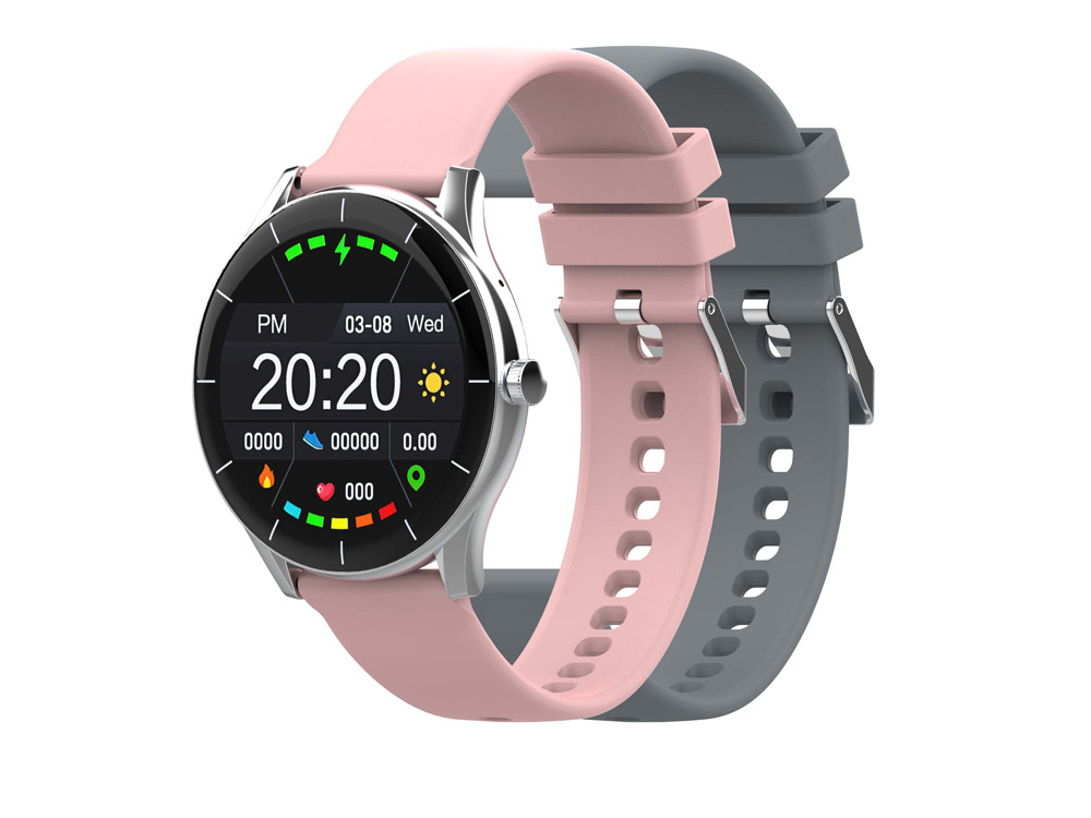 Умные часы HIPER IoT Watch GT, серый/розовый, серый, розовый
