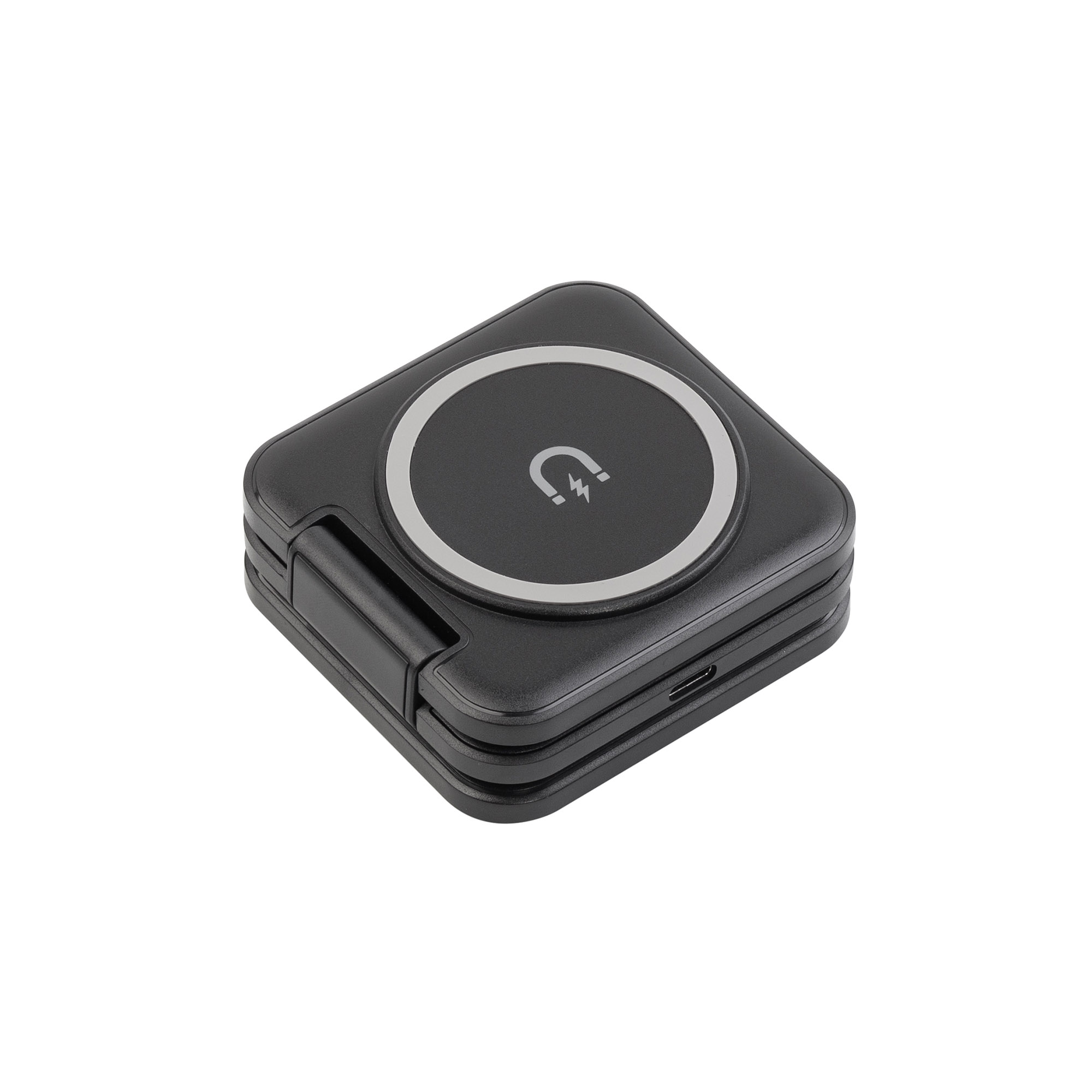 Складная беспроводная (15W) зарядная станция "Flip" с MagSafe, цвет черный