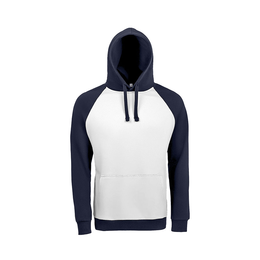 Толстовка "Seattle", белый/темно-синий_2XL, 80% х/б, 20% п/э, 280 м/г2