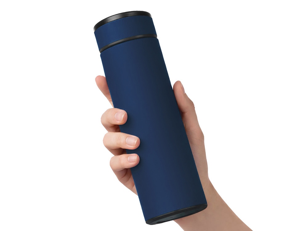 Вакуумный термос Vacuum Flask C1, soft touch, 420мл, темно-синий
