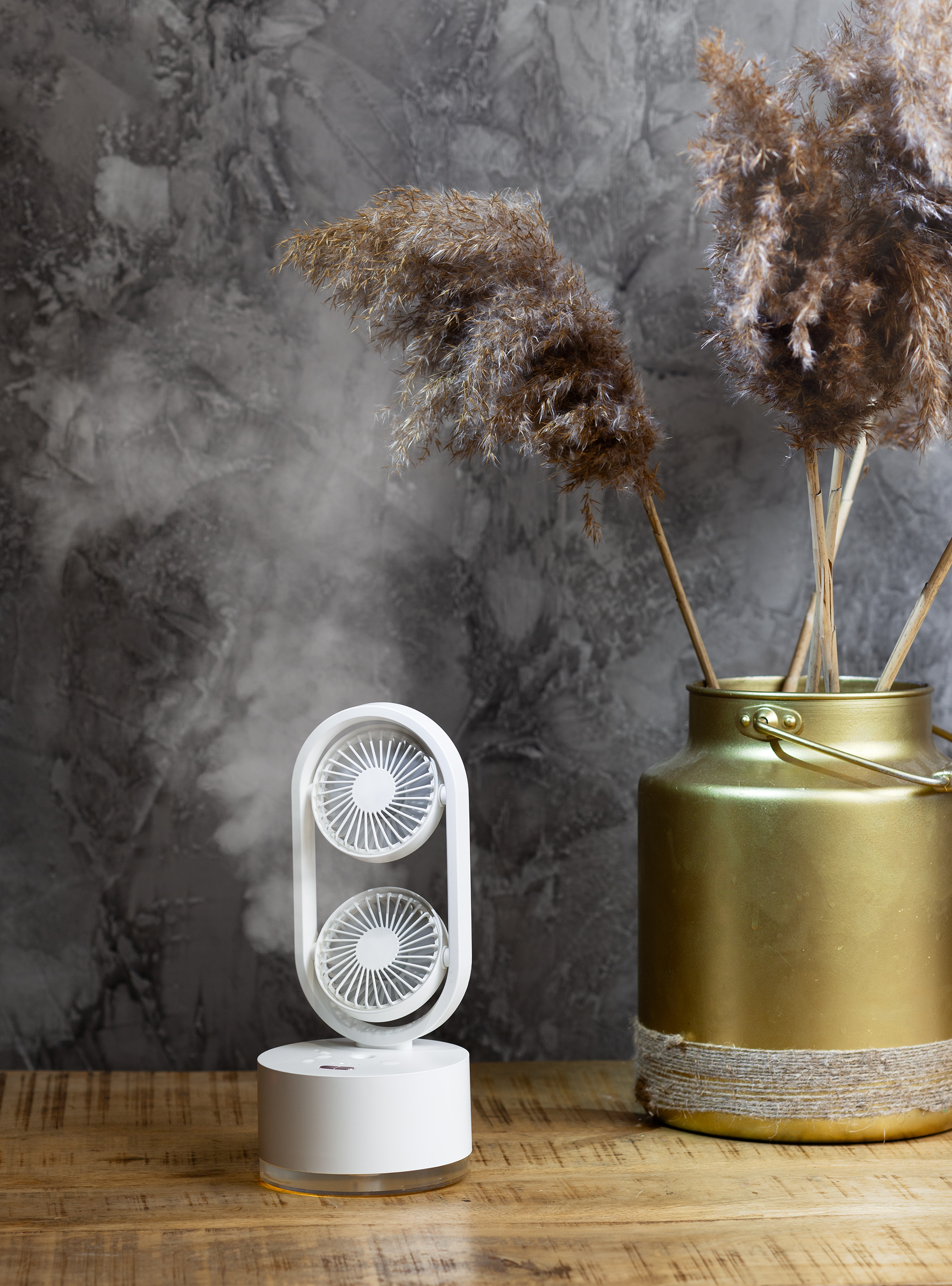 Портативный увлажнитель воздуха "Smart Wind" с двумя вентиляторами, цвет белый