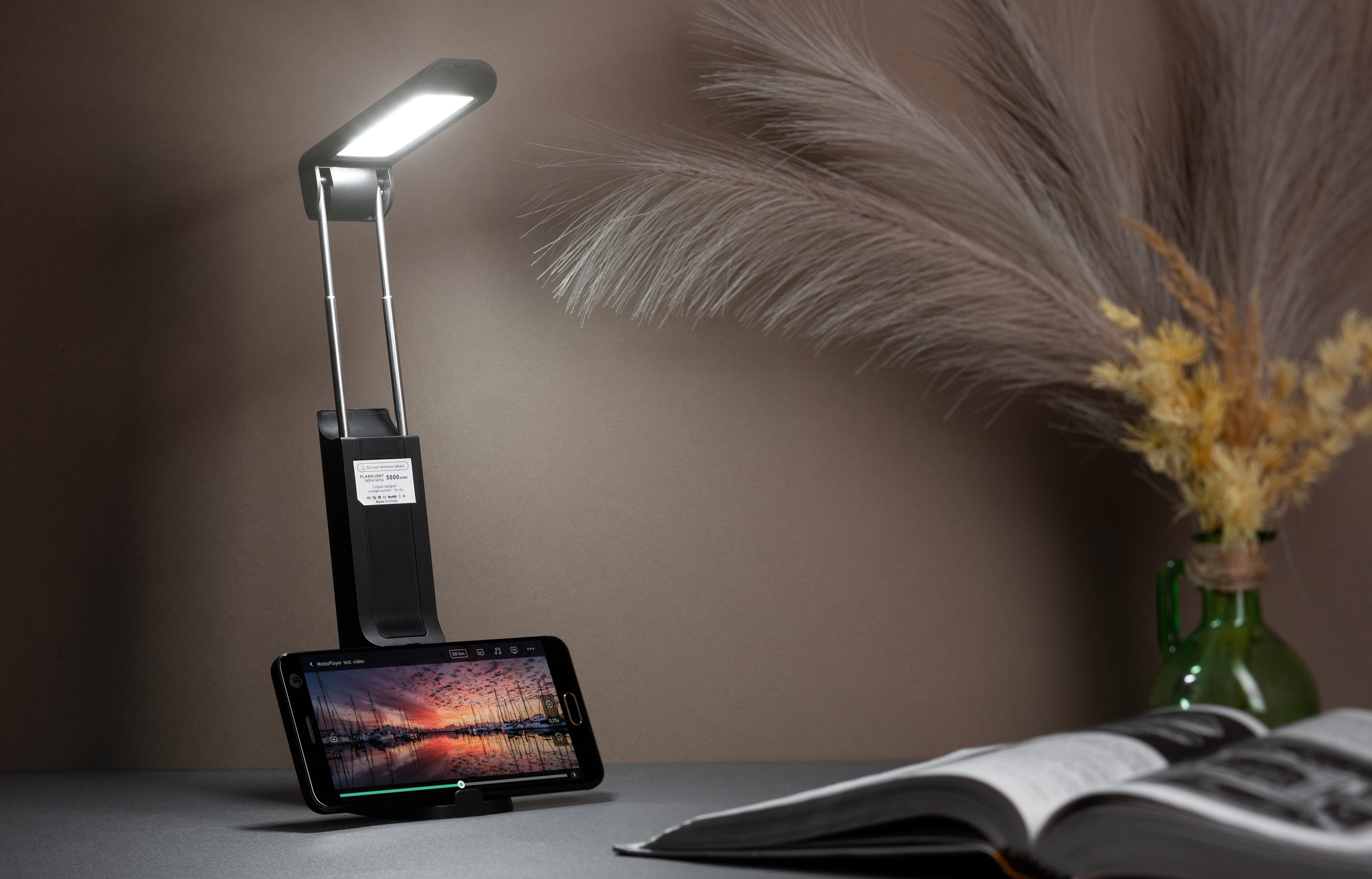 Складная лампа-фонарь "Smart LED", цвет черный