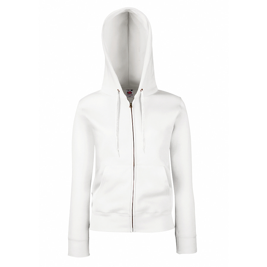 Толстовка "Lady-Fit Hooded Sweat Jacket", белый_XL, 75% х/б, 25% п/э, 280 г/м2