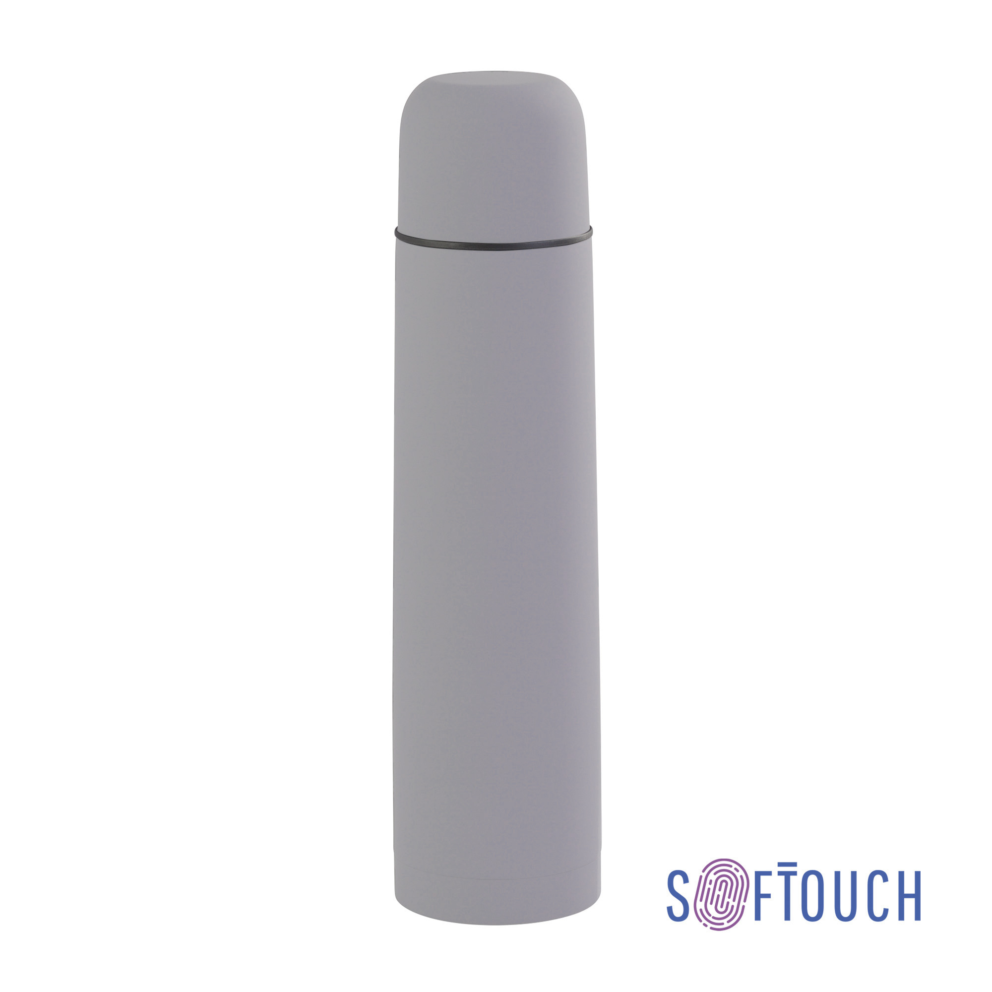 Термос "Родос", покрытие soft touch, 1 л., цвет серый