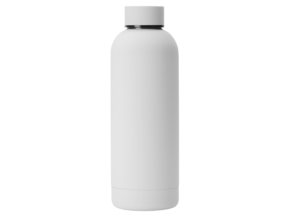 Вакуумная термобутылка Cask Waterline, soft touch, 500 мл, белый, черный