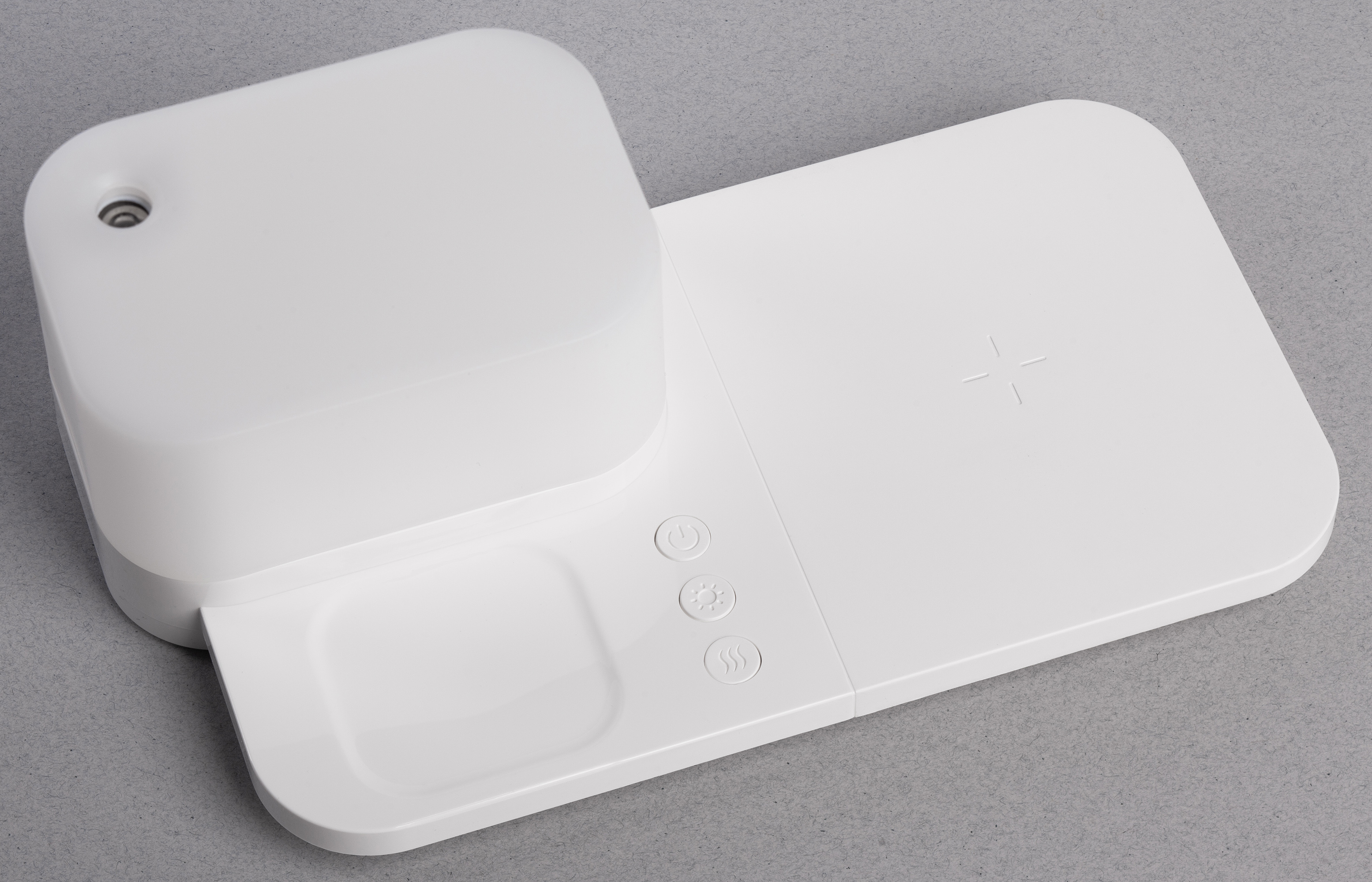 Настольная беспроводная (15W) зарядная станция  "Smart Base" с увлажнителем и лампой, цвет белый