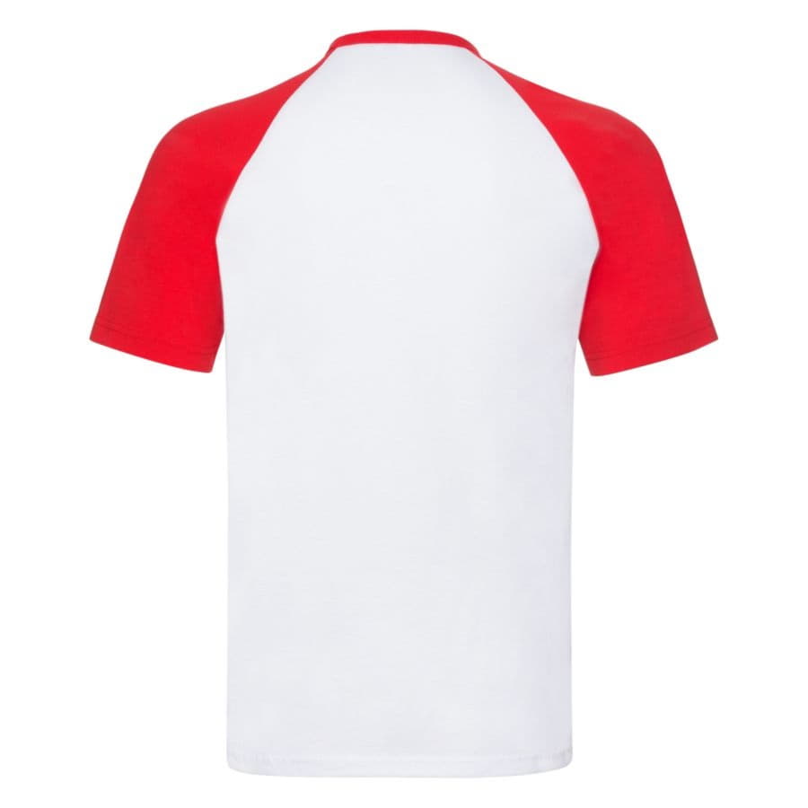 Футболка "Short Sleeve Baseball T", белый с красным, 100% х/б, 160 г/м2