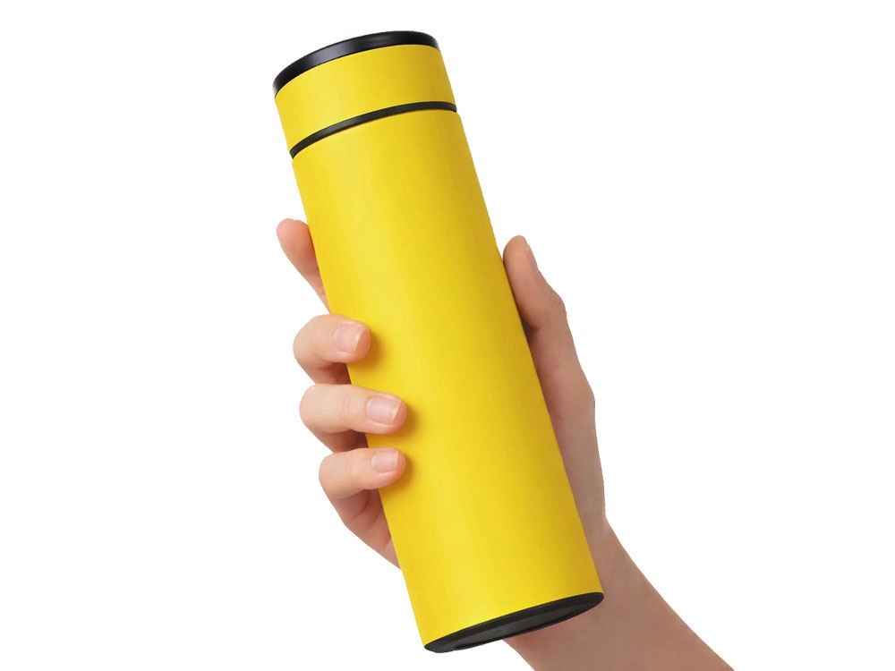 Вакуумный термос Vacuum Flask C1, soft touch, 420мл, желтый