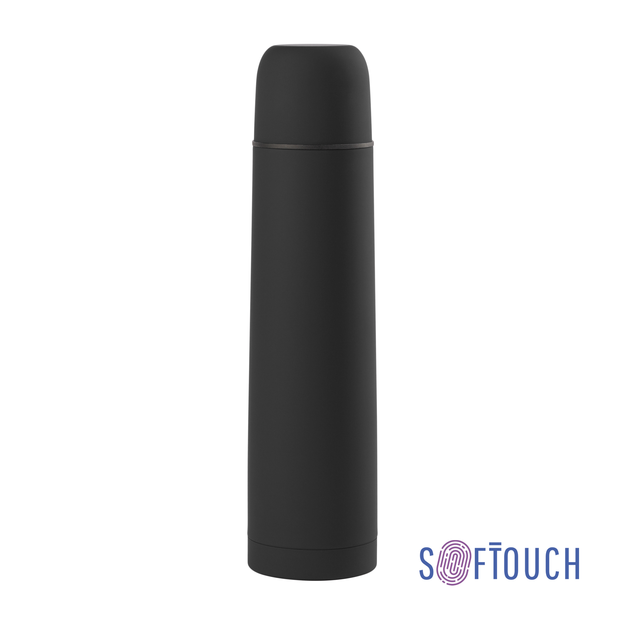Термос "Родос", покрытие soft touch, 1 л., цвет черный