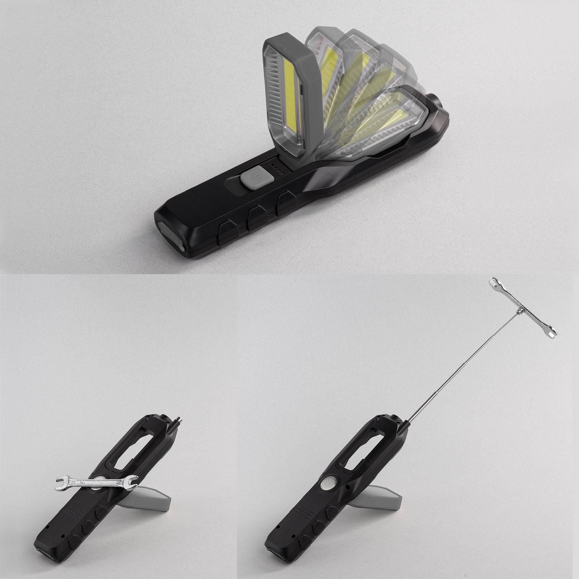 Многофункциональный фонарь "Navigator" с аккумулятором 1800 mAh, цвет черный с серым