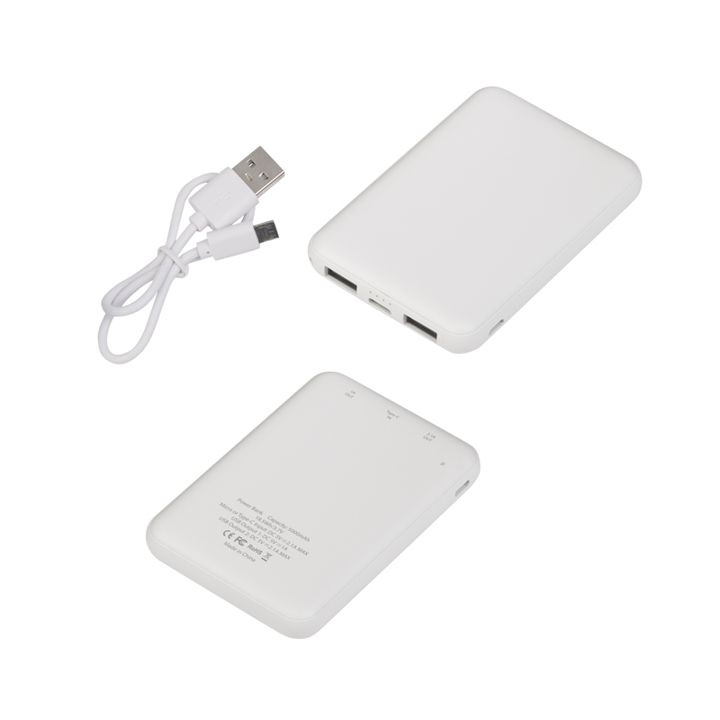 Зарядное устройство "Compact", 5000 mAh, белый, цвет белый
