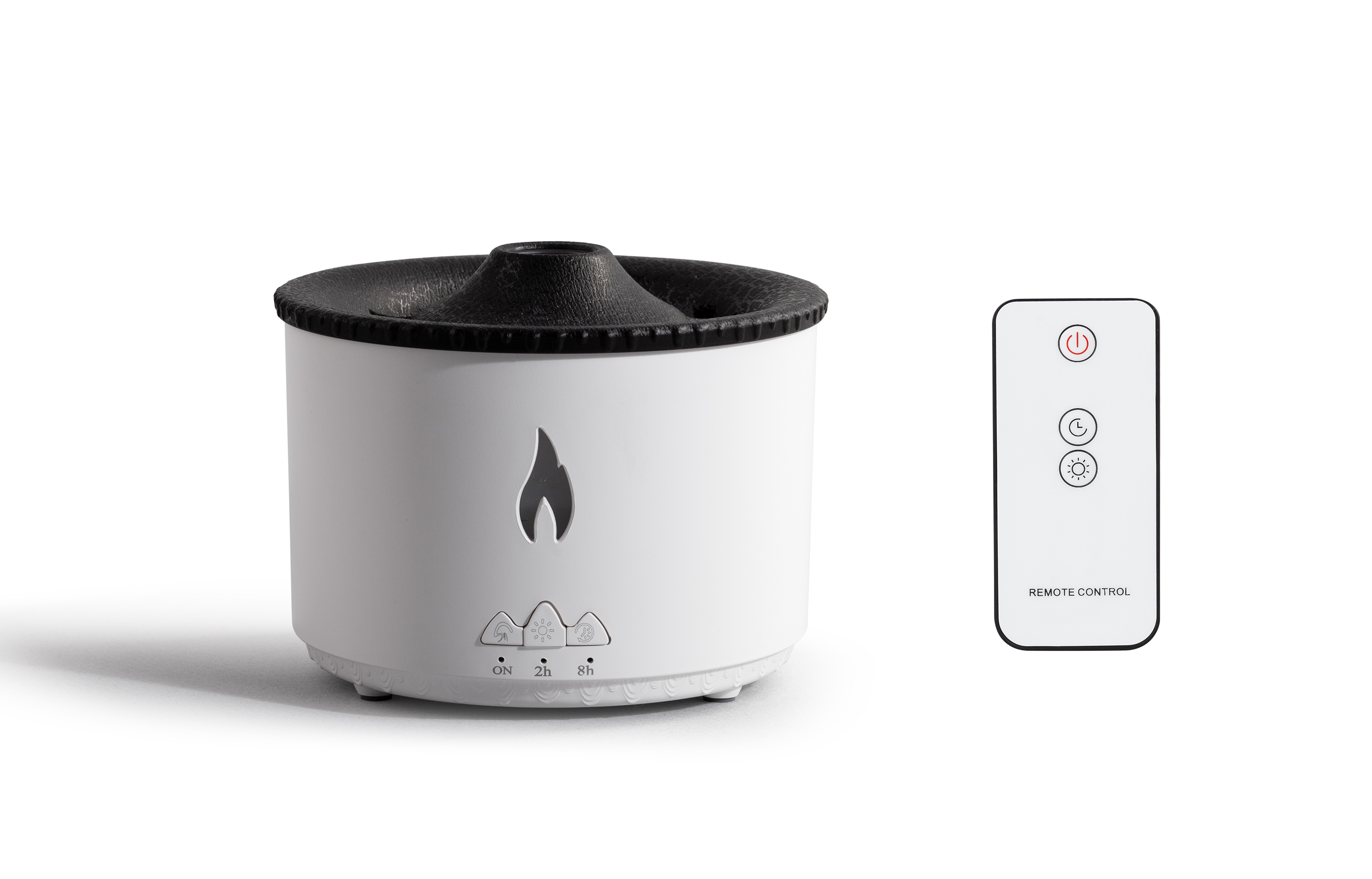 Увлажнитель воздуха "Smart Volcano"с пультом ДУ,  функцией ароматерапии и интерьерной подсветкой, цвет белый с черным