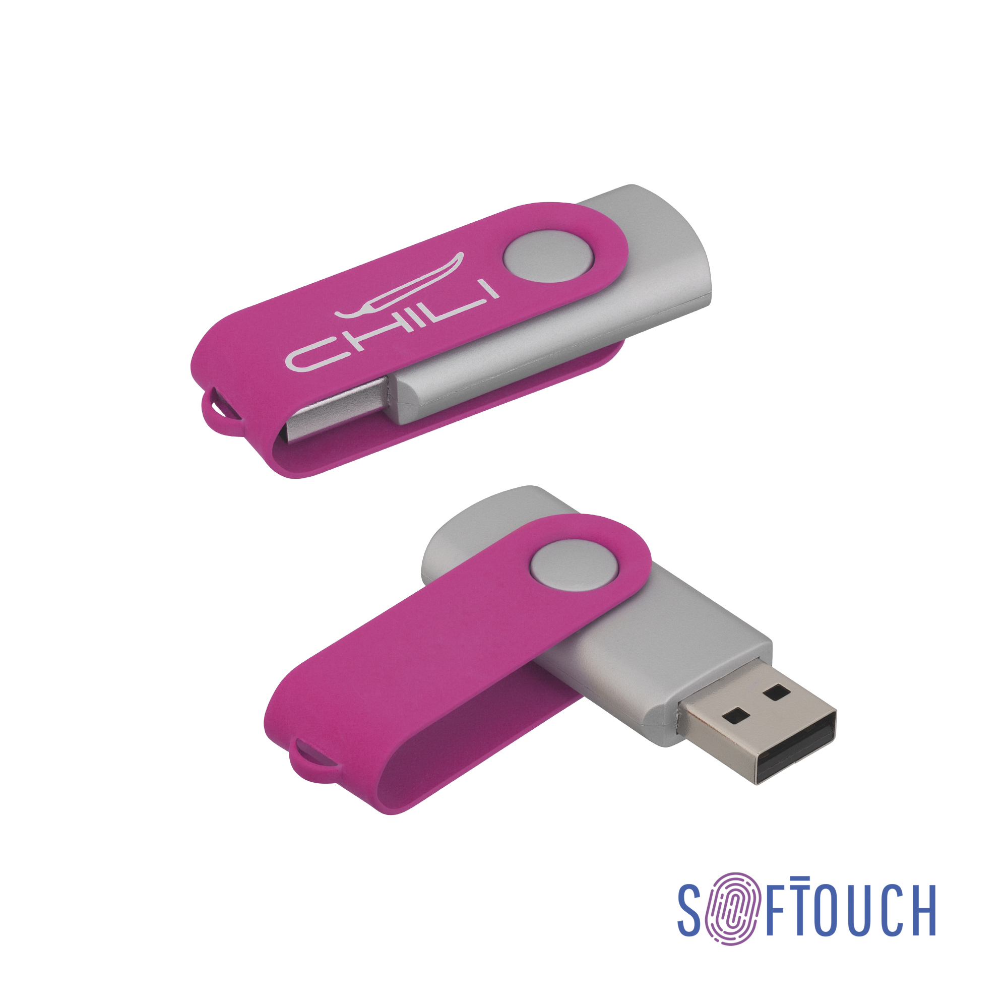 Флеш-карта "Vostok", объем памяти 16GB, покрытие soft touch#, цвет фуксия