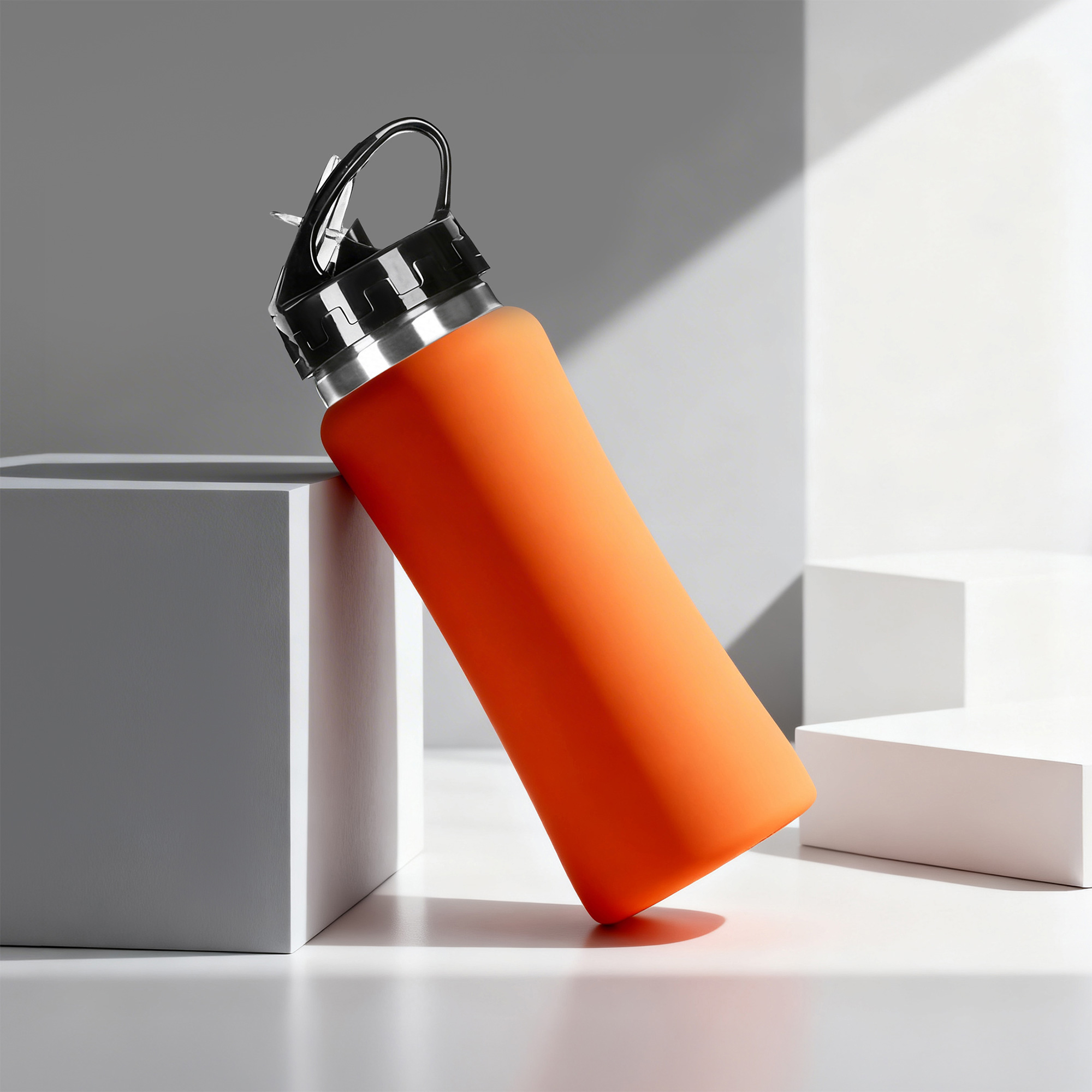 Бутылка для воды Bottle C1, сталь, soft touch, 600 мл, оранжевый