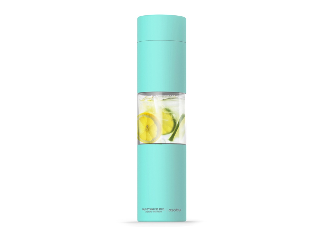 Бутылка для воды FLAVOUR U SEE, 460 мл, бирюзовый, голубой