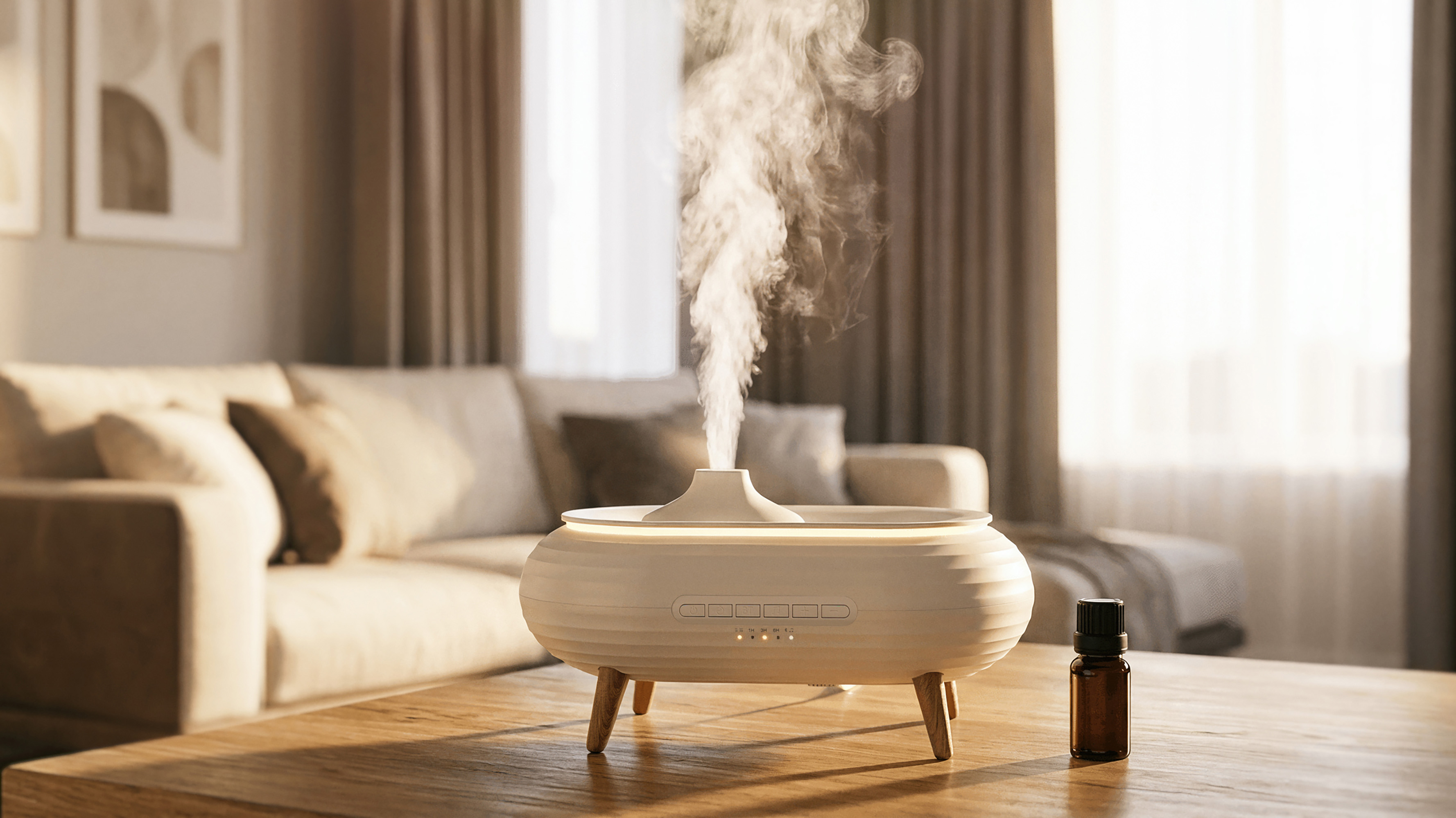 Увлажнитель воздуха "Smart Air" с bluetooth-колонкой, мелодиями и релаксирующими шумами, с подсветкой и ароматизатором, цвет белый