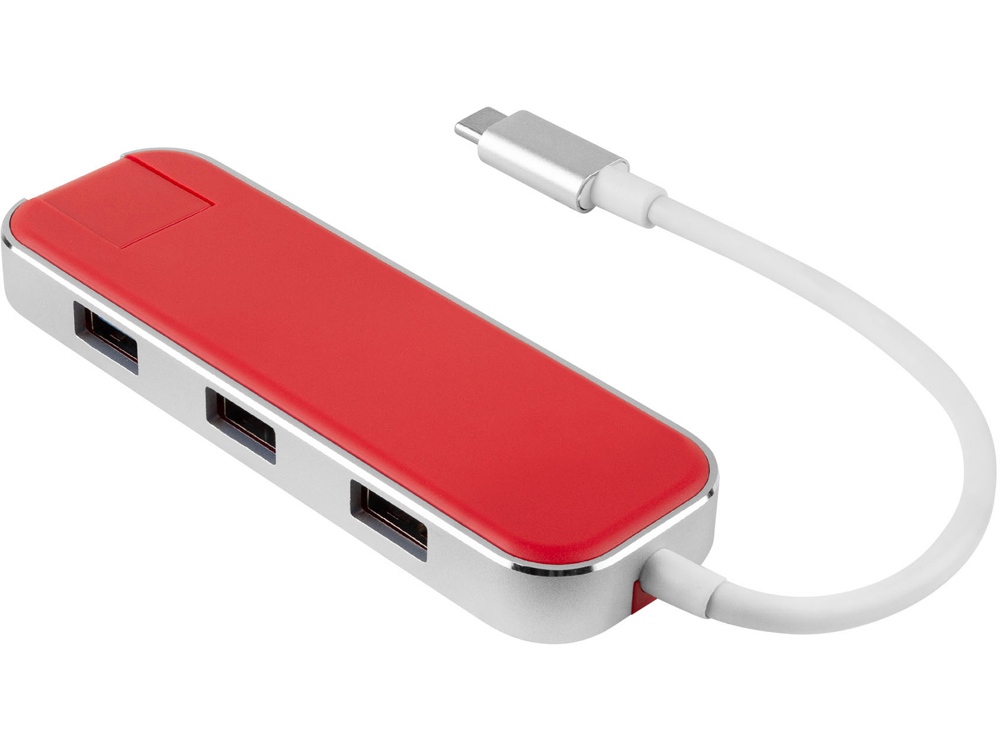 Хаб USB Rombica Type-C Chronos Red, красный