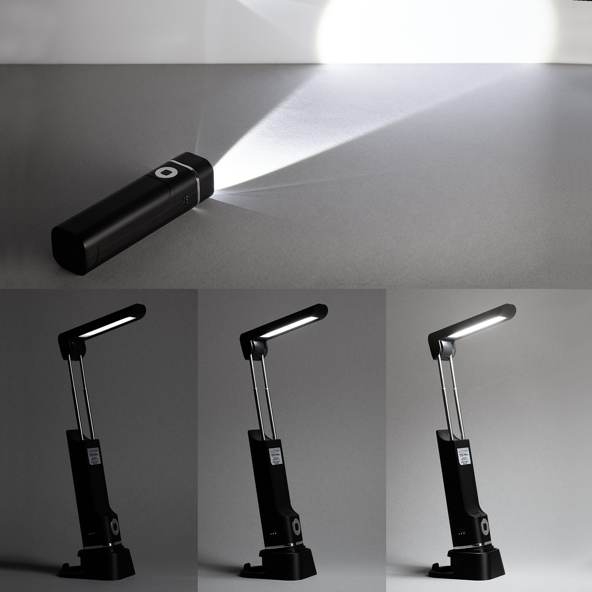 Складная лампа-фонарь "Smart LED", цвет черный