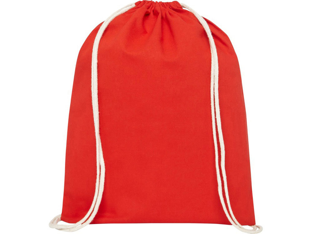 Рюкзак со шнурком Tenes из хлопка плотностью 140 г/м2, красный