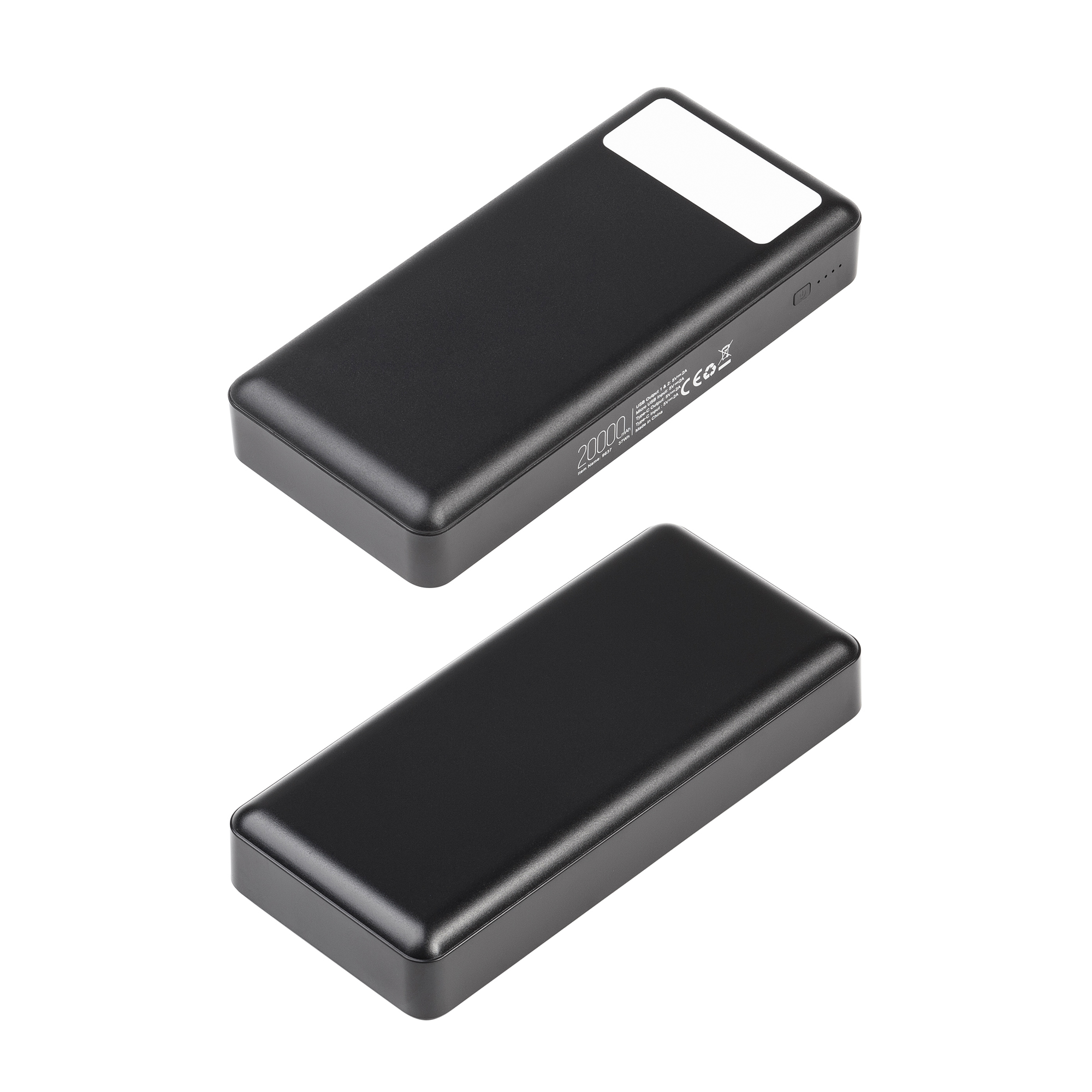 Зарядное устройство "Lumos Max" 20000 mAh с фонариком, цвет черный
