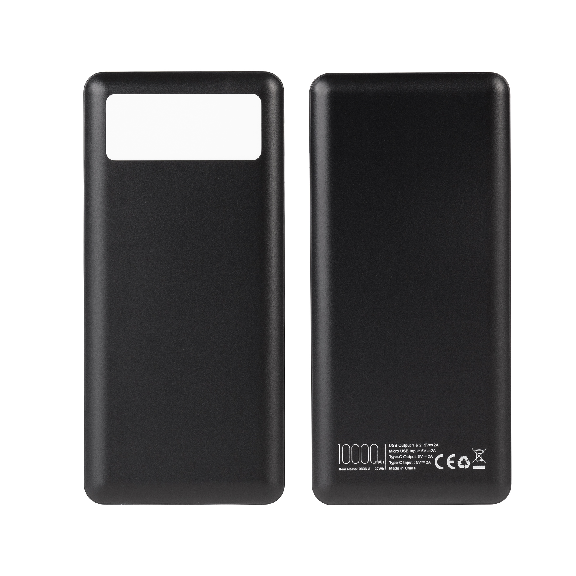 Зарядное устройство "Lumos" 10000 mAh с фонариком, черный, цвет черный