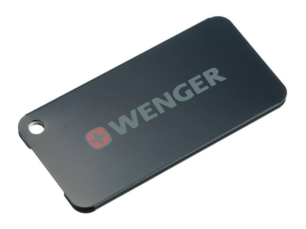 Бирка для багажа WENGER, черная, алюминий, 8 x 0,3 x 4 см