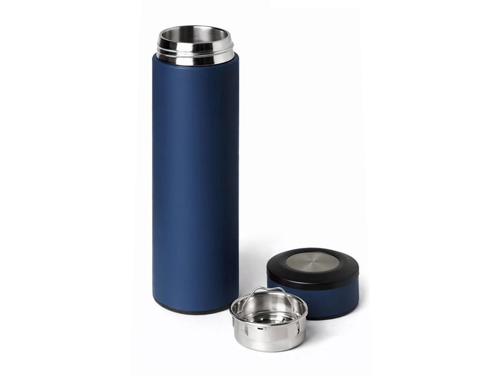 Вакуумный термос Vacuum Flask C1, soft touch, 420мл, темно-синий